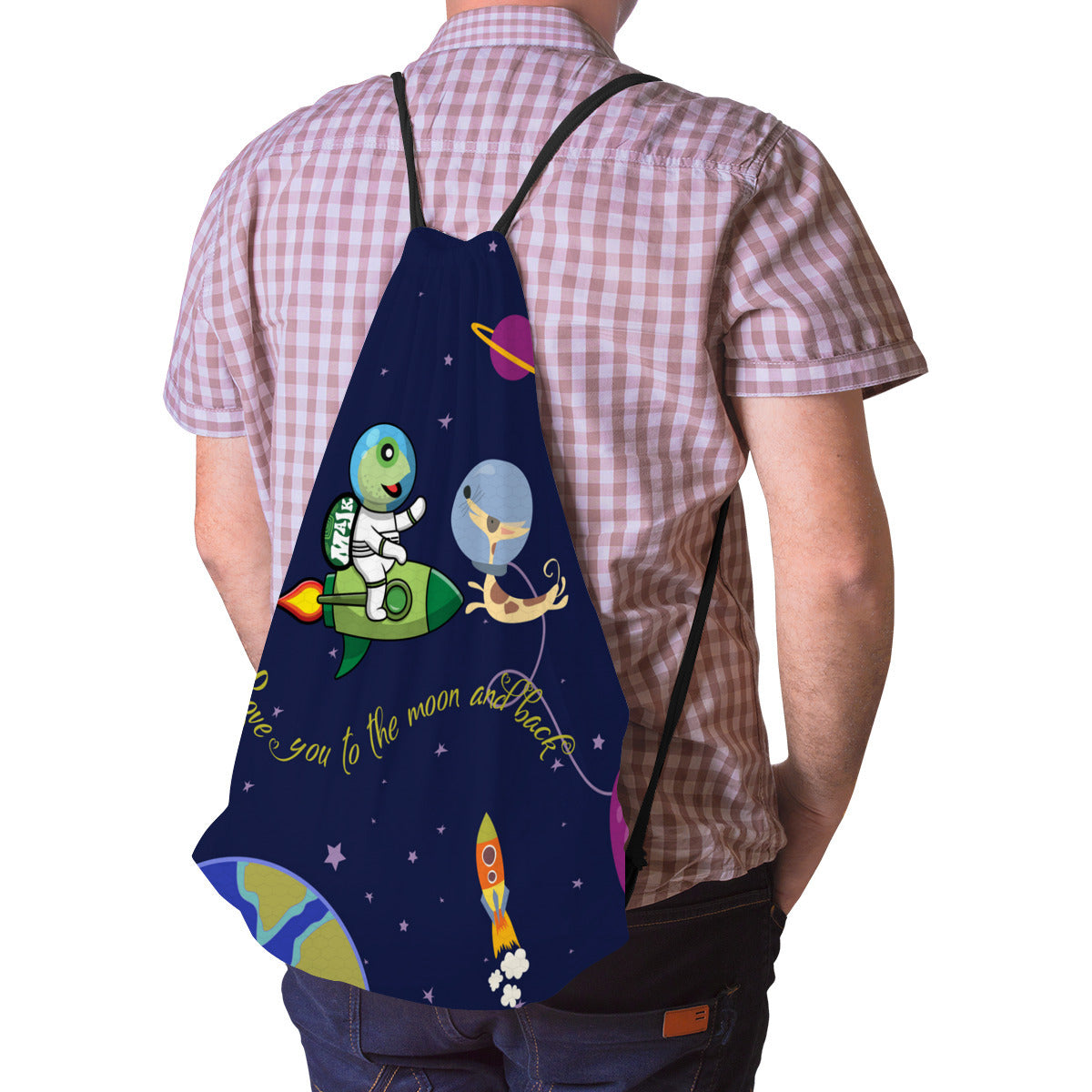 Draw String Bag "Love You to The Moon and Back"