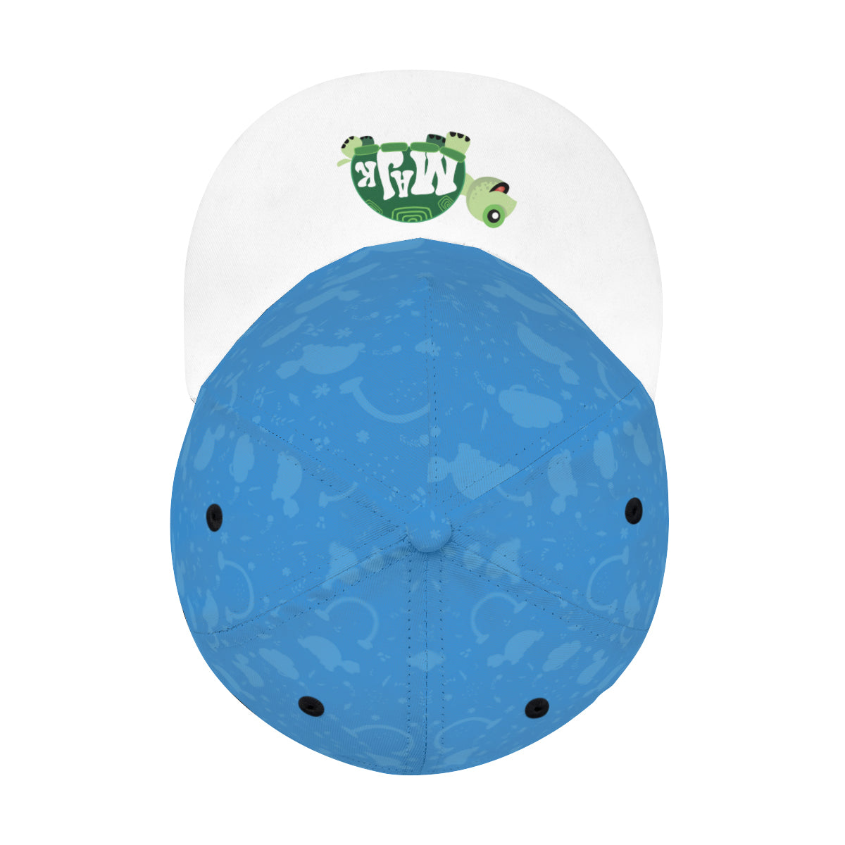 Full width flat visor brim hat "Happy Day MaJk Logo"