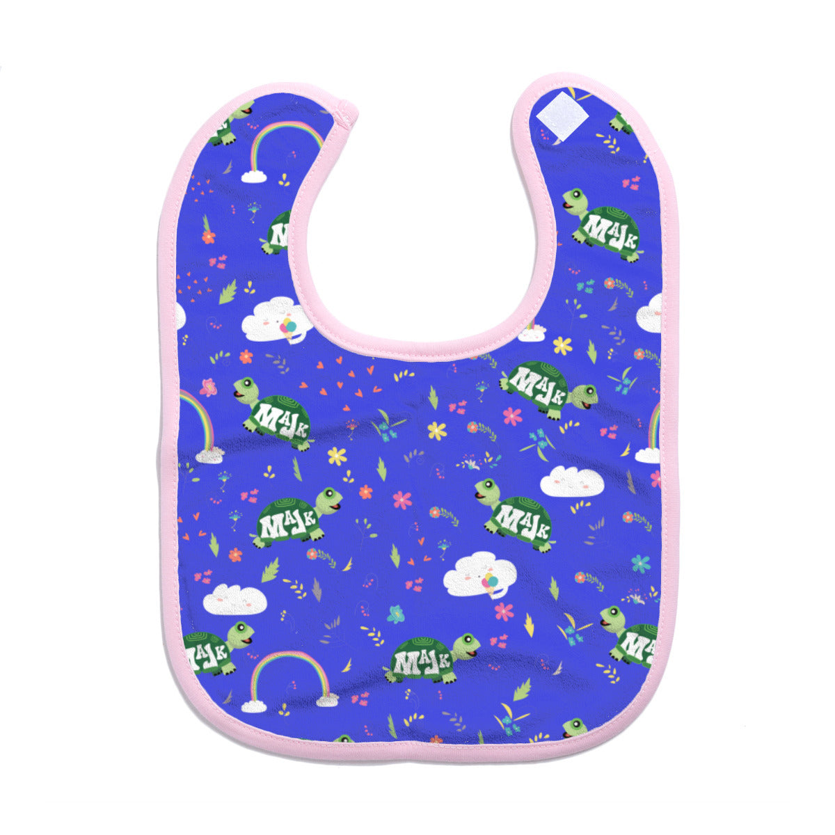 Cotton Baby Bib/ Drooling Towel "Happy Days Pattern (Purple)