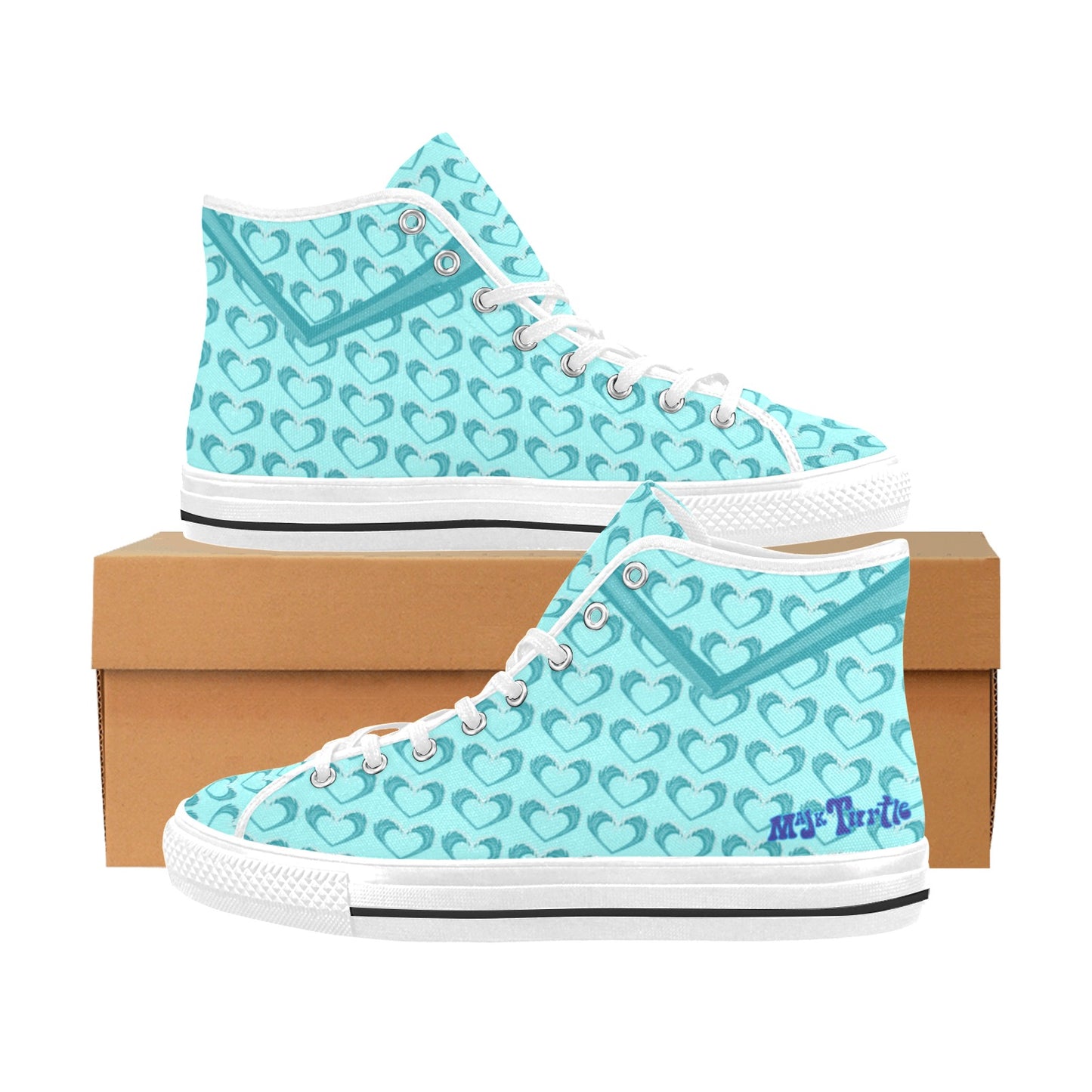 Women's Vancouver High Top Canvas Sneaker " Mila's Wave"