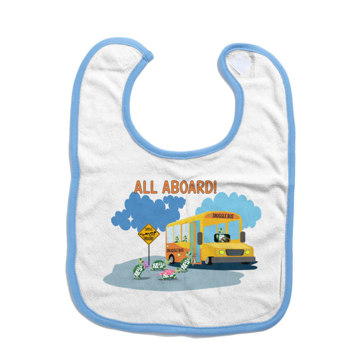 Cotton Baby Bib/Drooling Towel "Snuggle Bus"