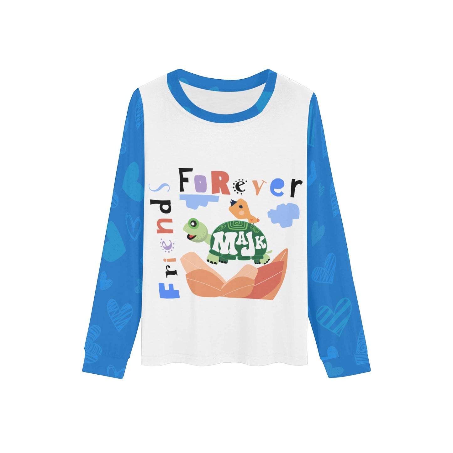 Girl's All Over Print Pajama Top "Hearts in Harmony"