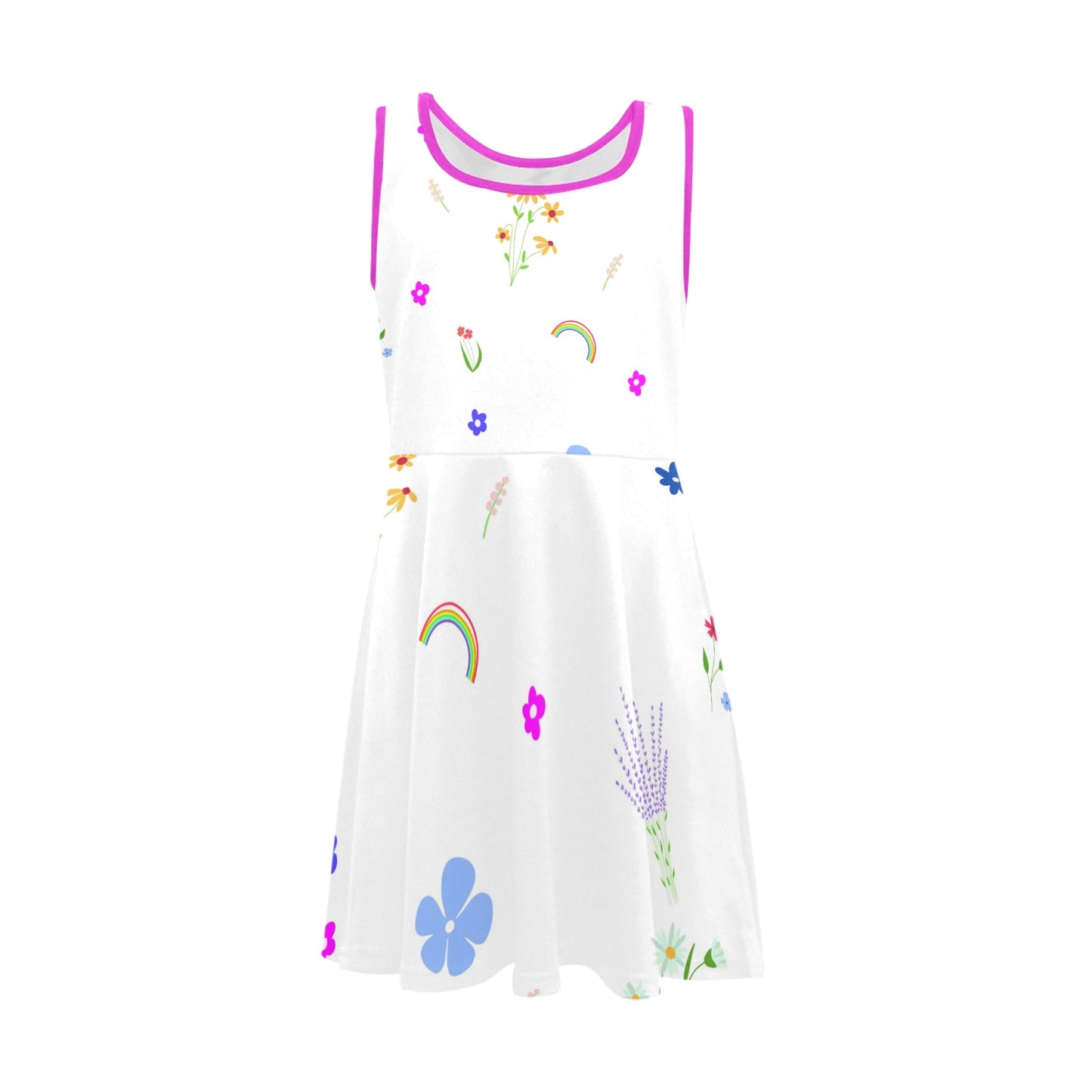 Girl's Sleeveless Sundress "Flower Pattern"