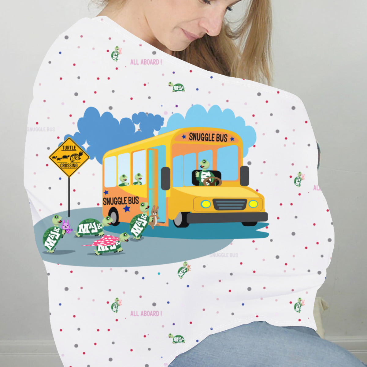 Versatile Nursing Cover- Milk Silk "Snuggle Bus"