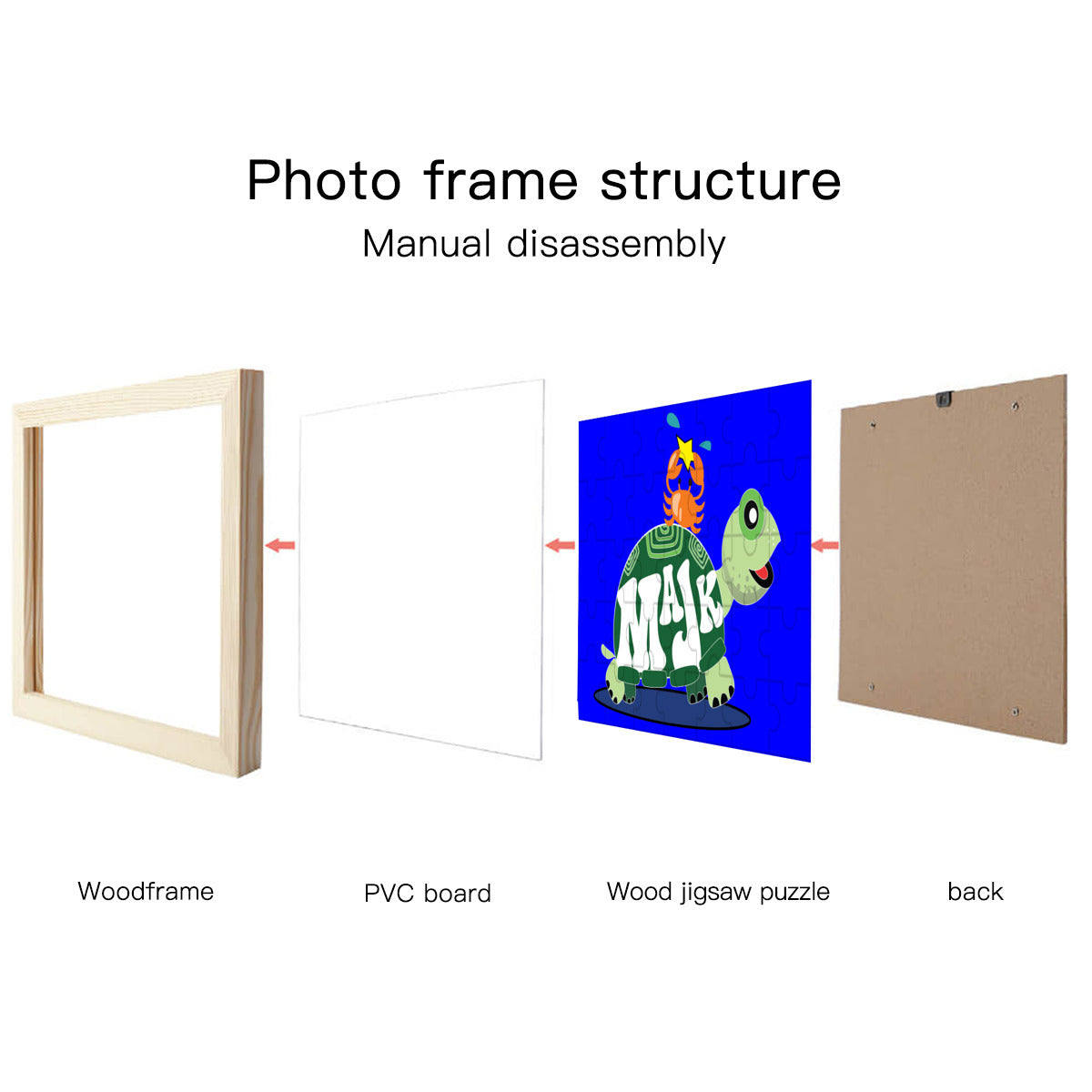 Picture Frame Puzzle|Cork - "Besties" (Blue)