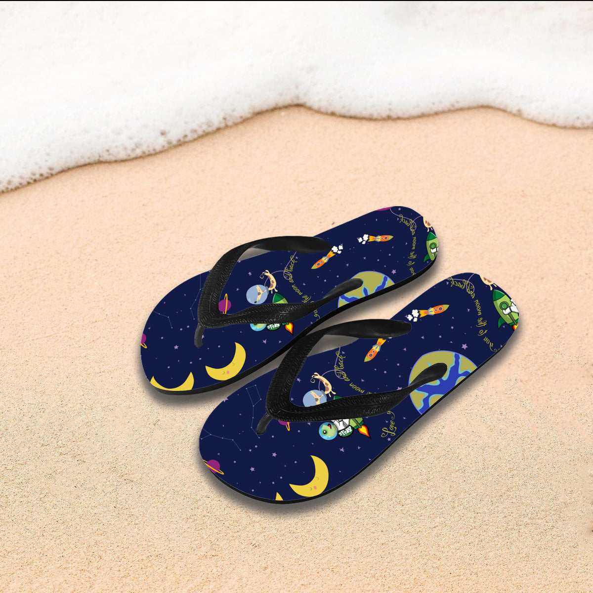 Flip Flops|Rubber "Love you to the moon inspo"