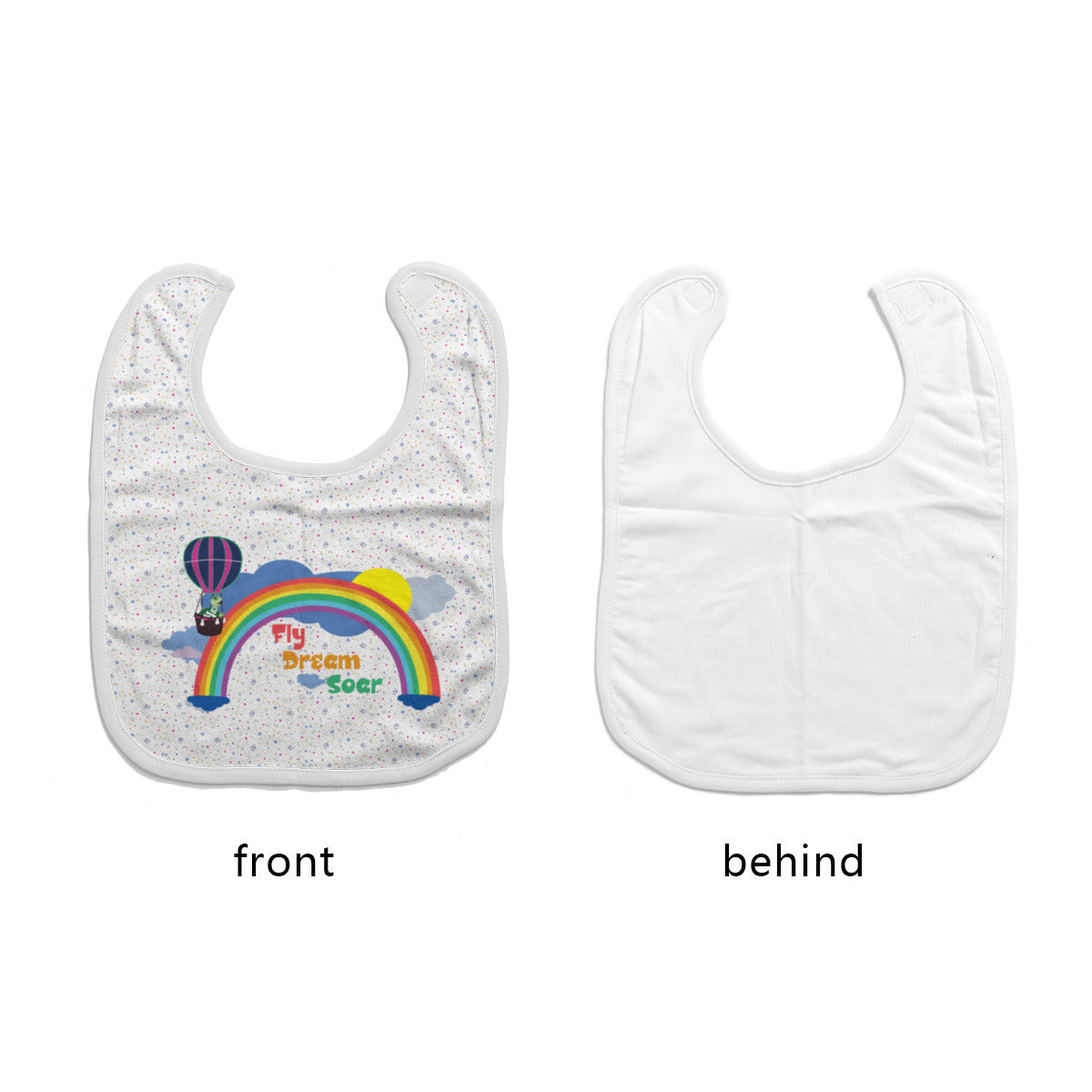 Cotton Baby Bib/ Drooling Towel "Over the Rainbow"