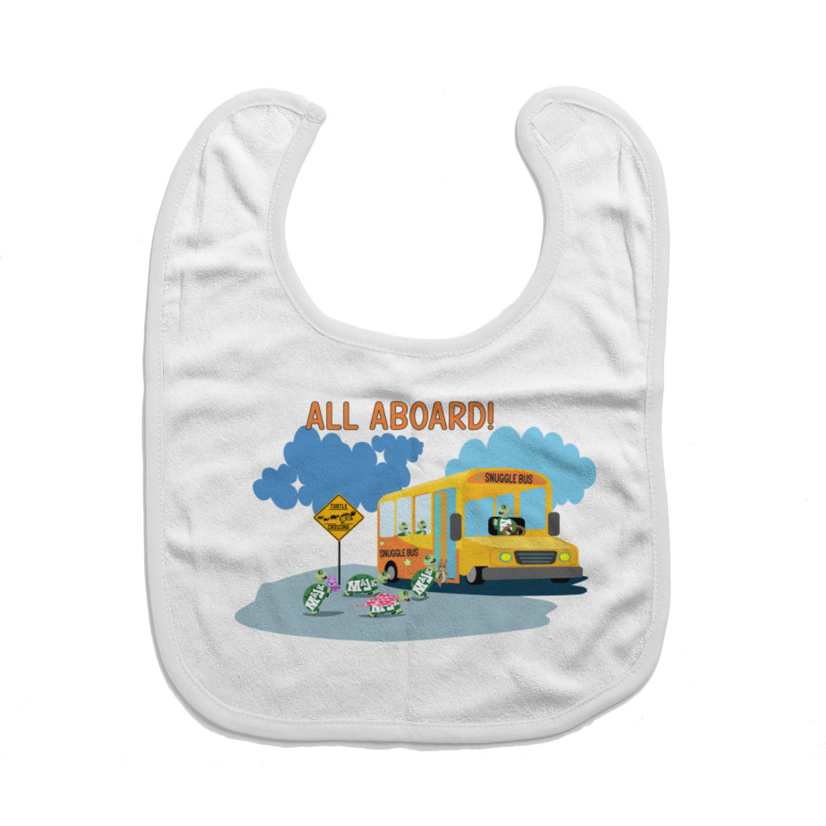 Cotton Baby Bib/Drooling Towel "Snuggle Bus"