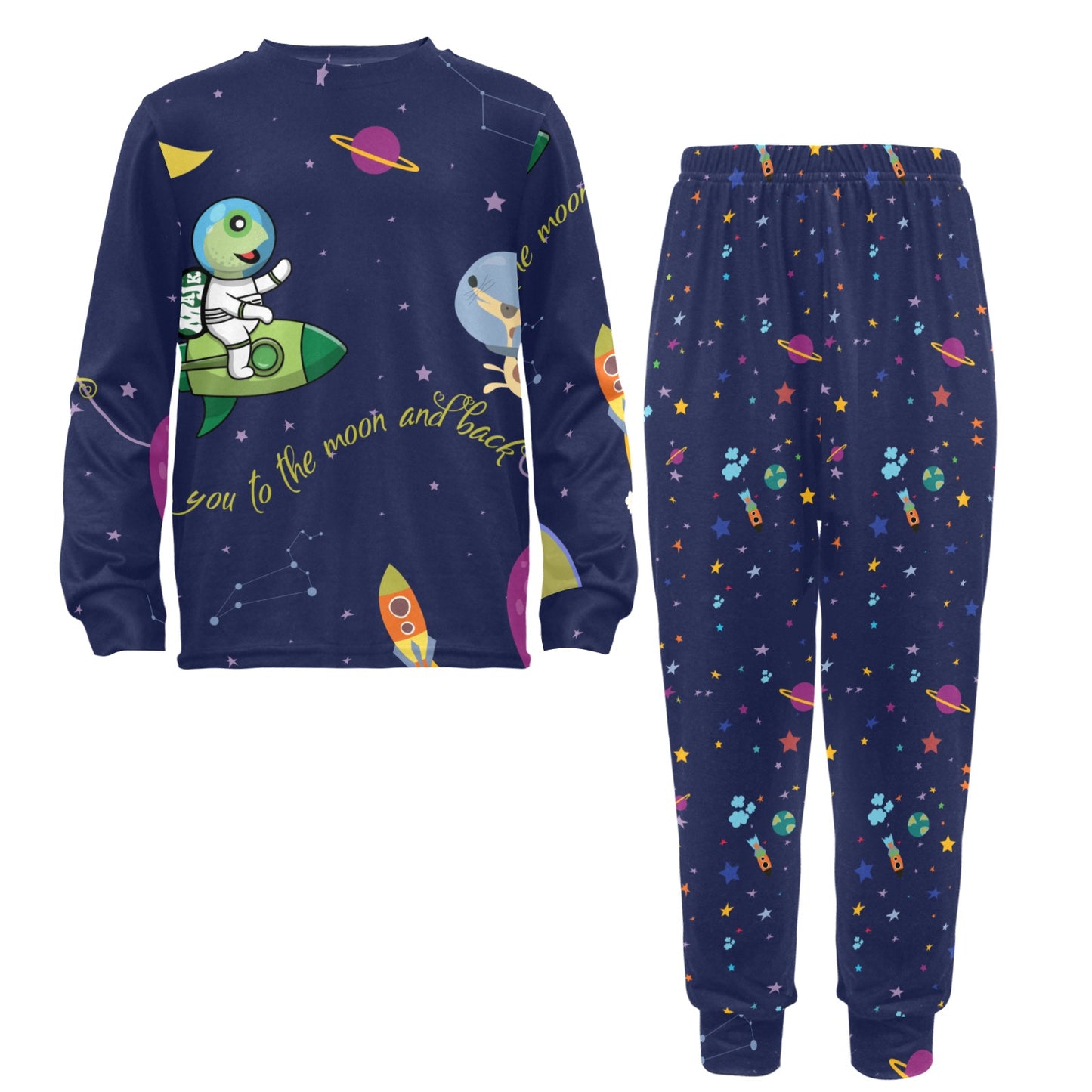 Little Boys' Crew Neck Long Pajama Set "Love You to the Moon & Back"