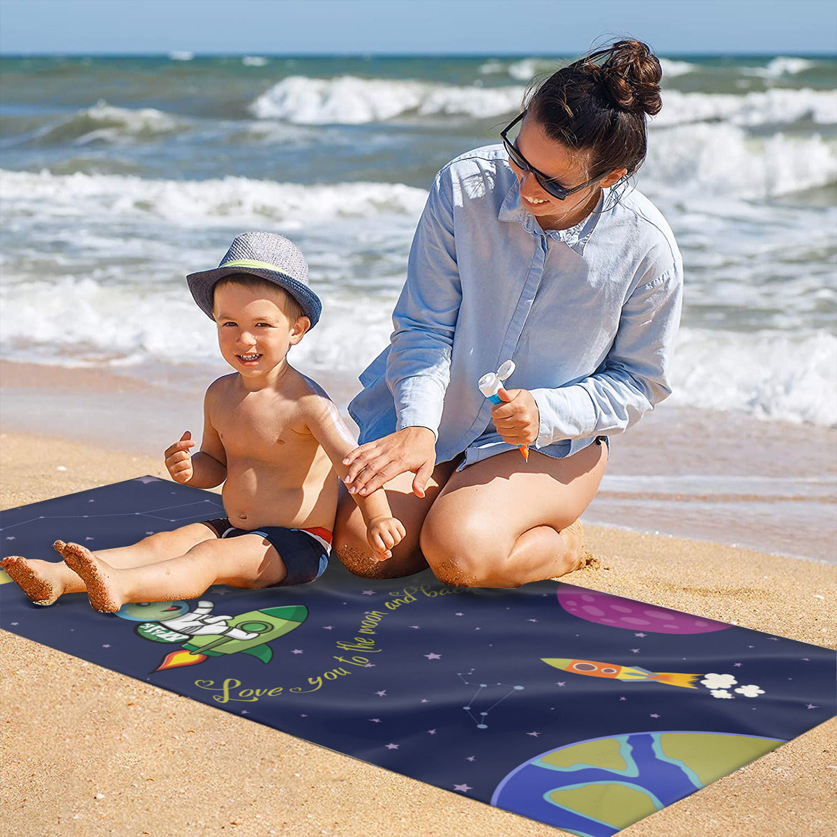 Beach Towel "Love You to the Moon and Back"
