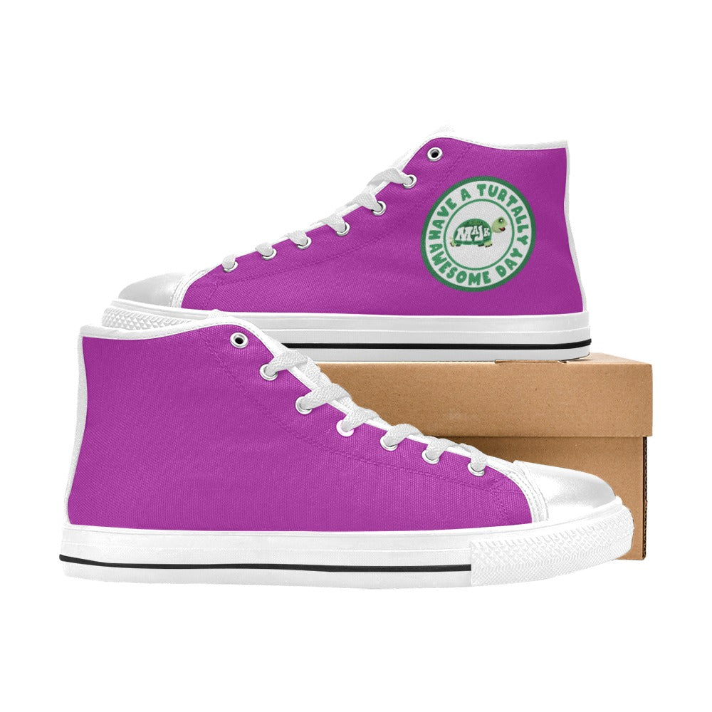 Kids' /Big Kid's High Top Sneaker "Have a Turtally Awesome Day"