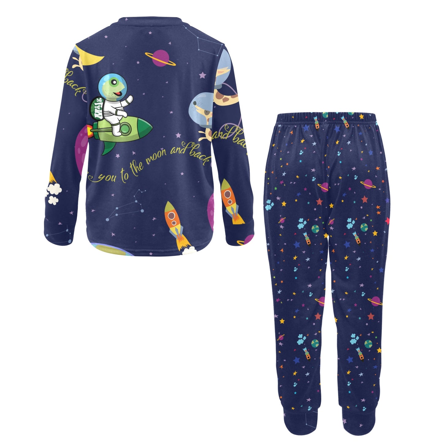 Little Boys' Crew Neck Long Pajama Set "Love You to the Moon & Back"