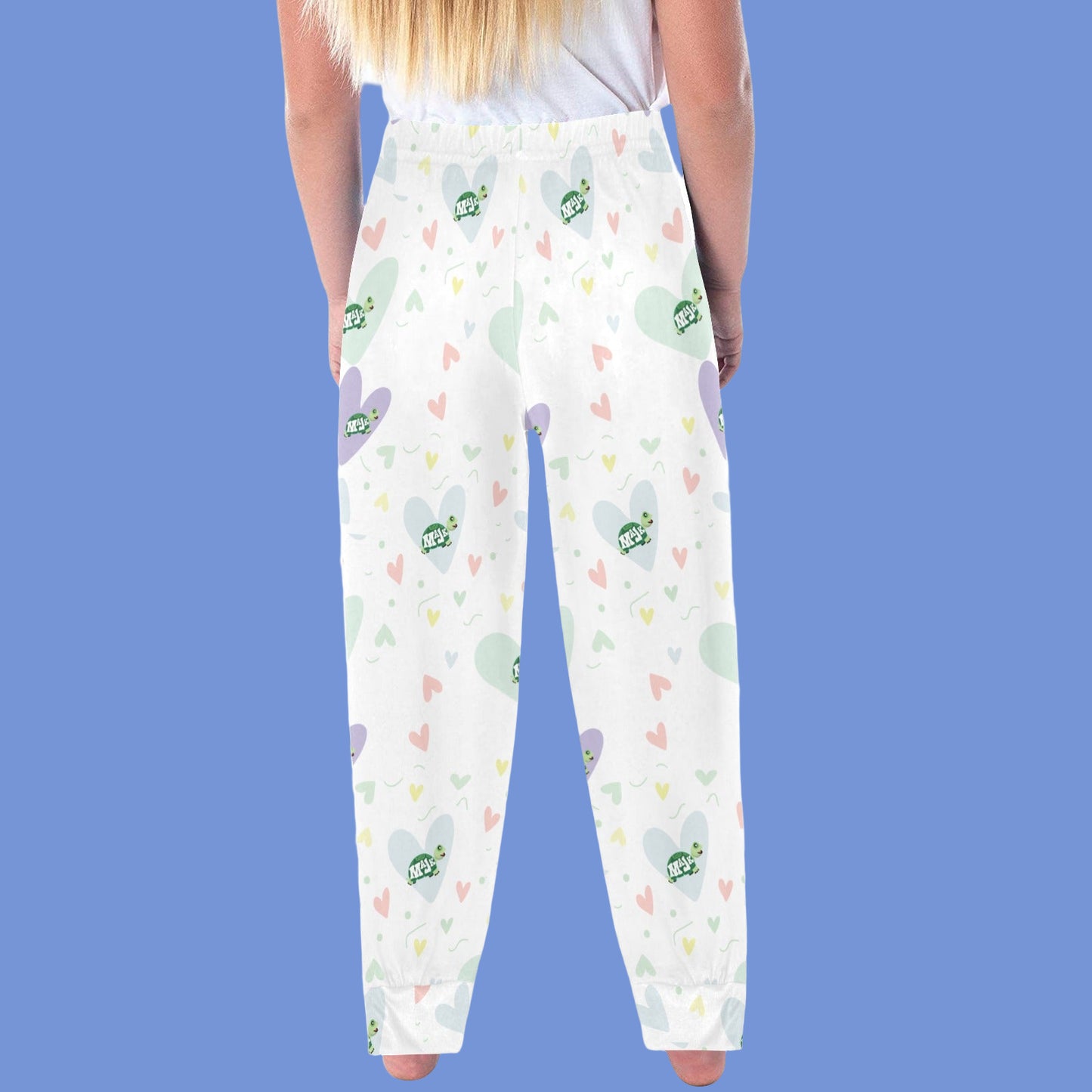 Girl's All Over Print Pajama pants"Turtally Loved"