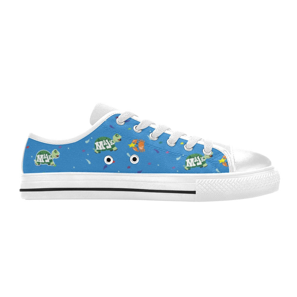 SALE: Canvas Kid's Low-cut Sneaker "Surf's Up" (Aqua blue)