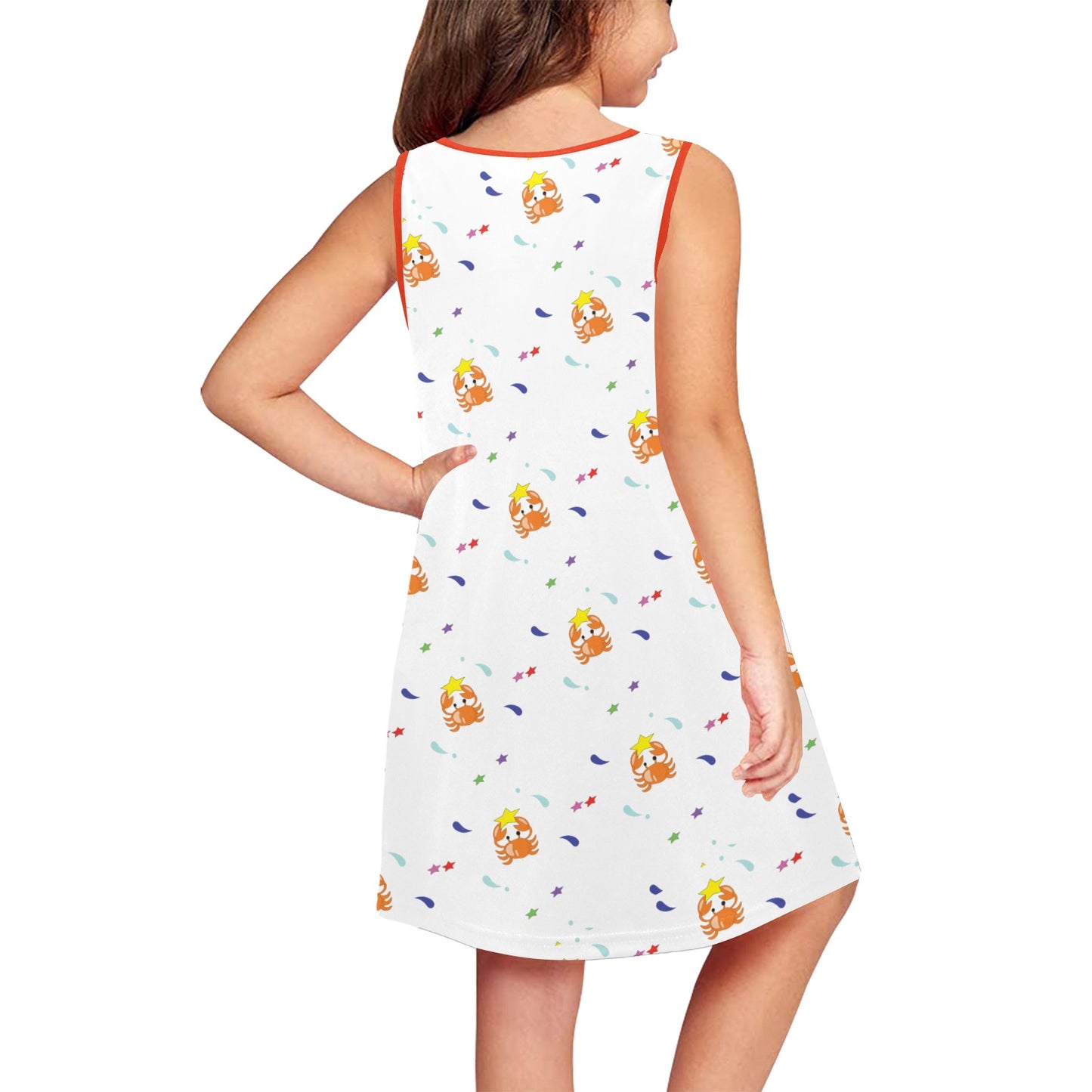 Girl's Sleeveless Dress- "Fun by the sea"