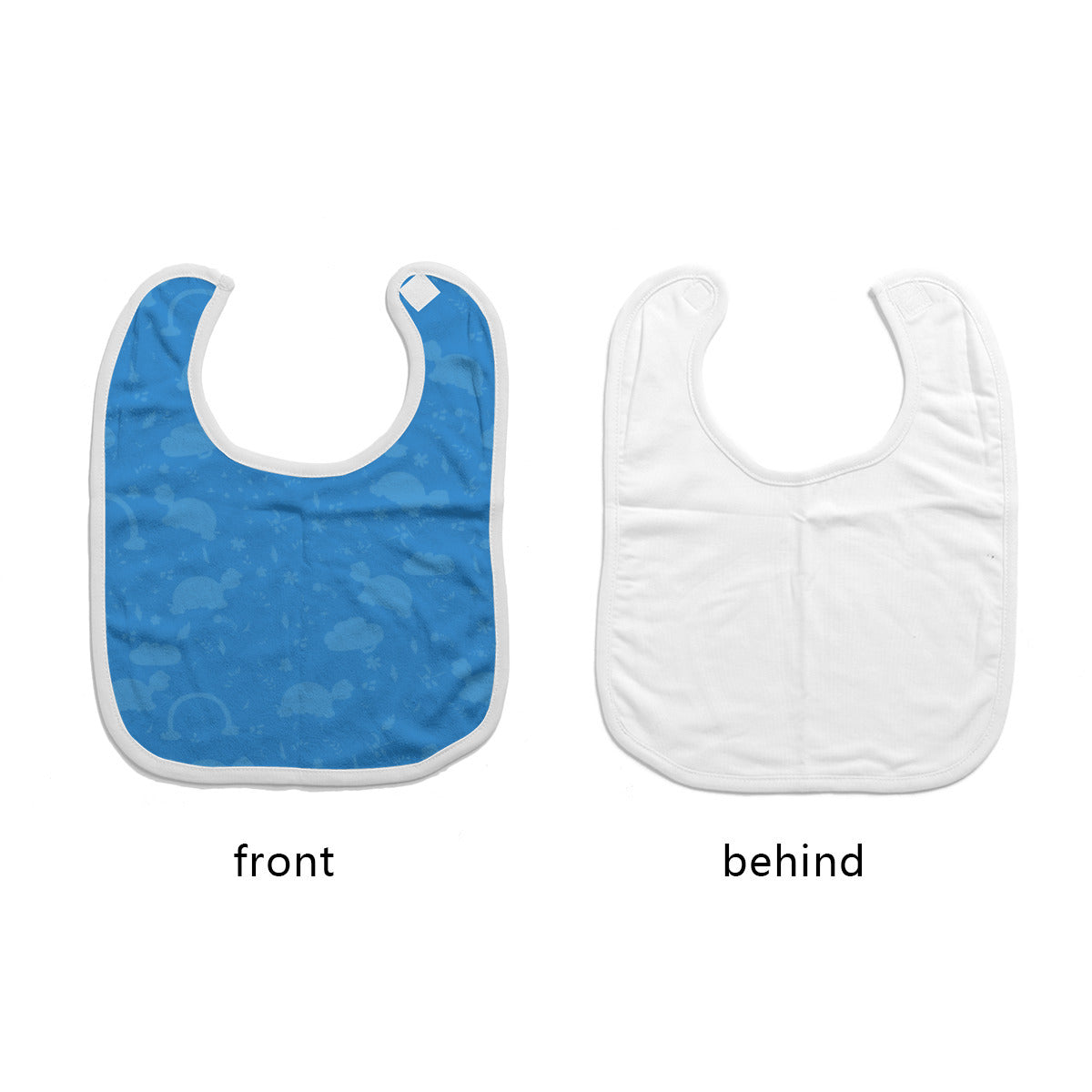 Cotton Baby Bib/ Drooling Towel "Happy Days subdue pattern" (Blue)