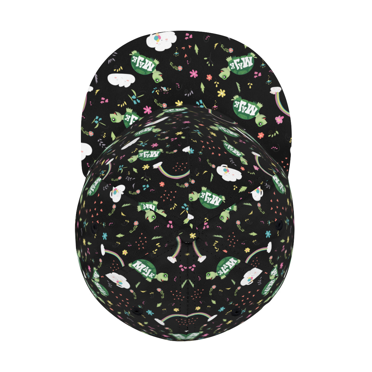 Full width flat visor brim hat "Happy Nights"