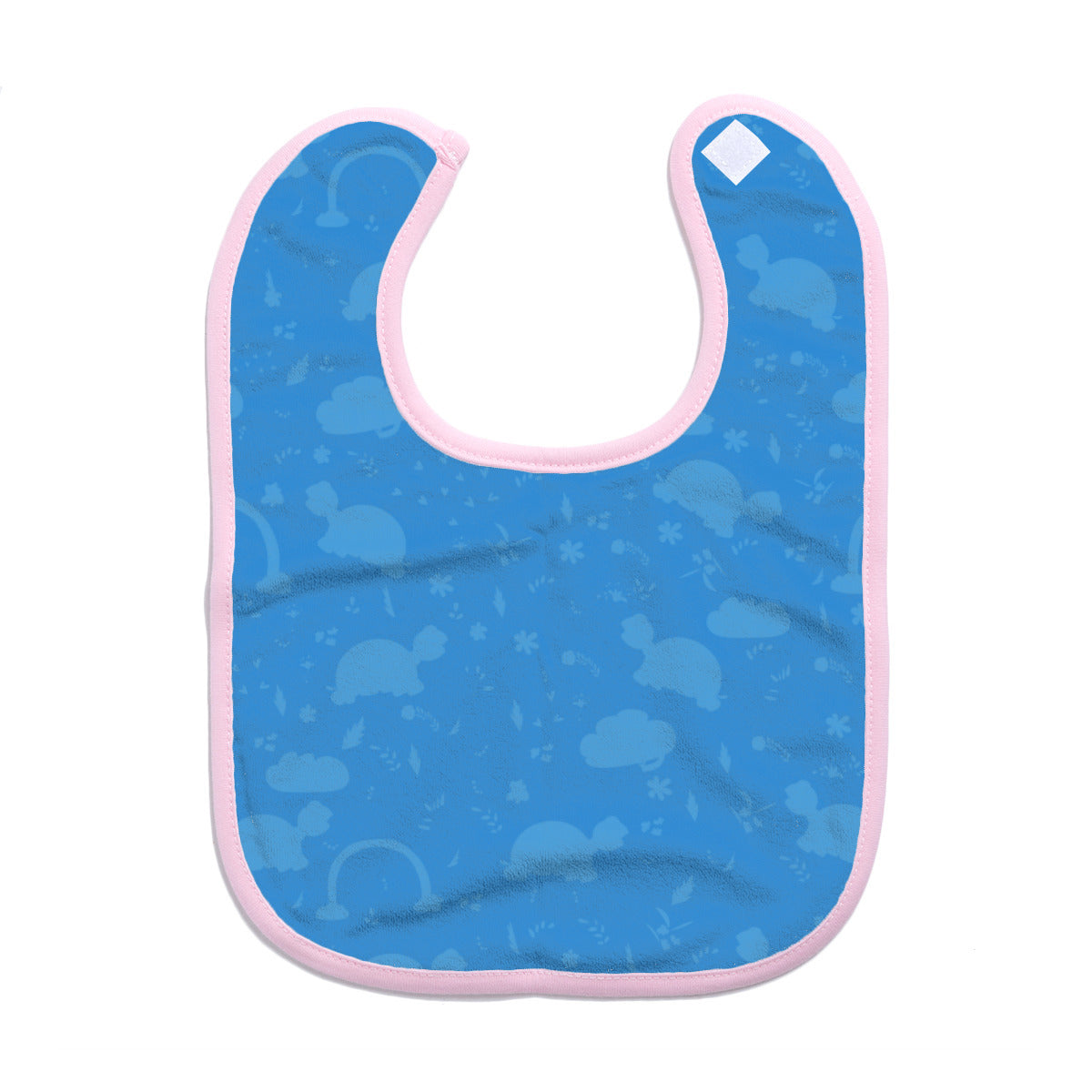 Cotton Baby Bib/ Drooling Towel "Happy Days subdue pattern" (Blue)