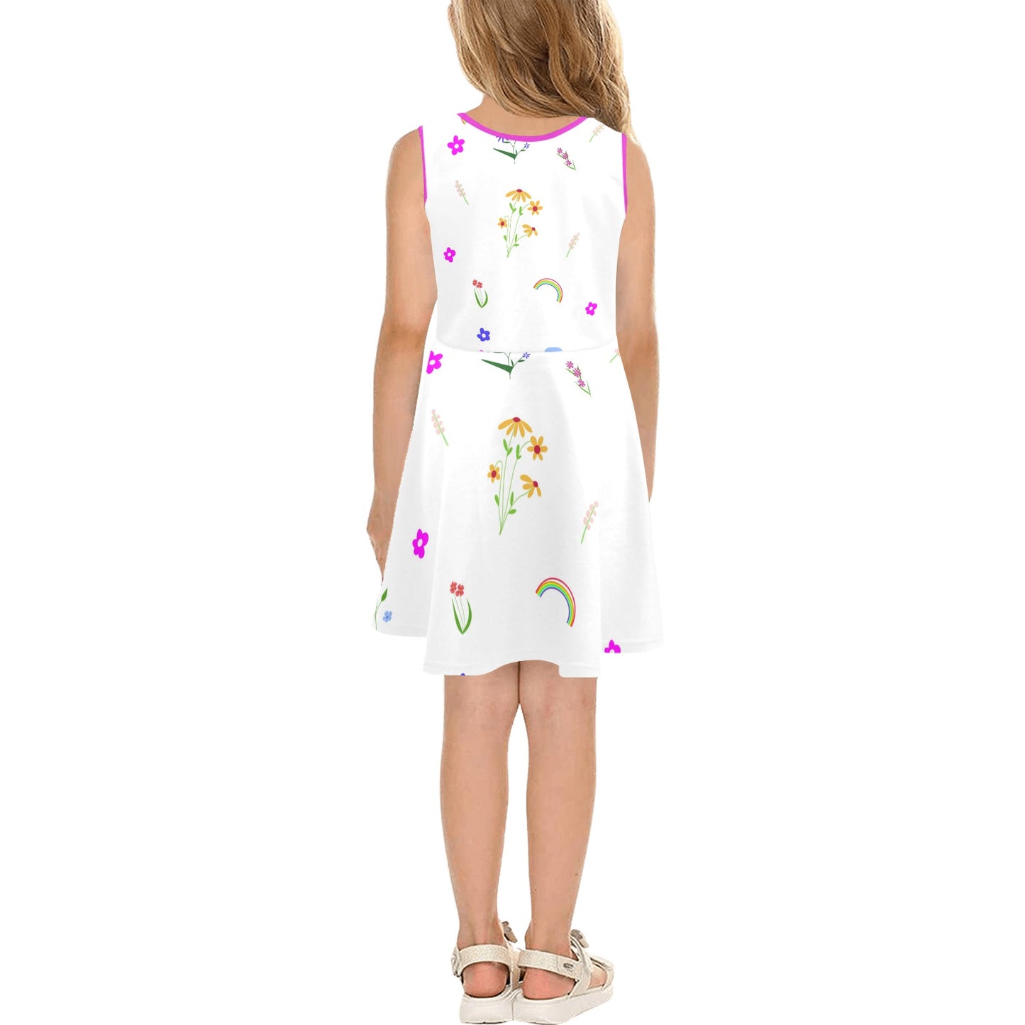 Girl's Sleeveless Sundress "Flower Pattern"