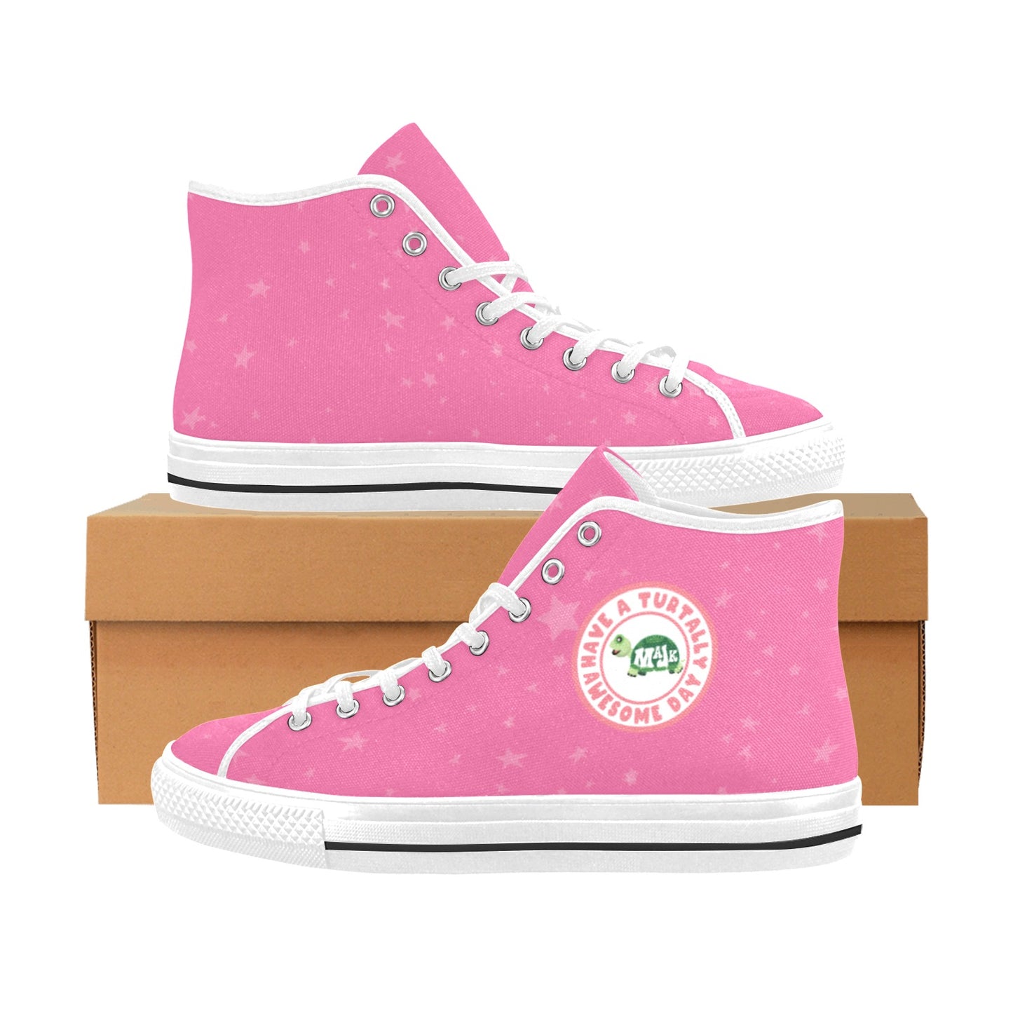 Women's Vancouver High Top Canvas Sneaker. "Pink Warrior"