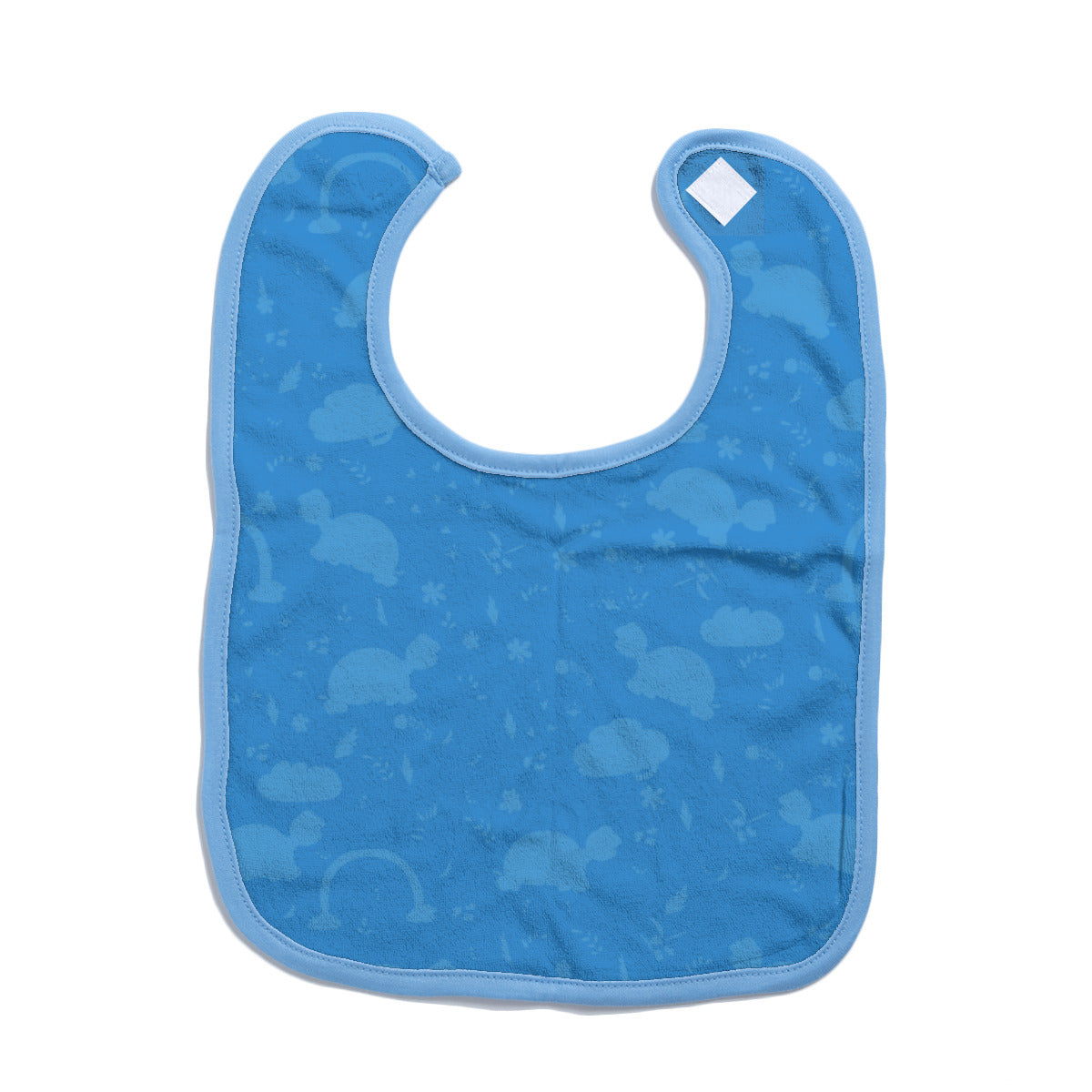 Cotton Baby Bib/ Drooling Towel "Happy Days subdue pattern" (Blue)