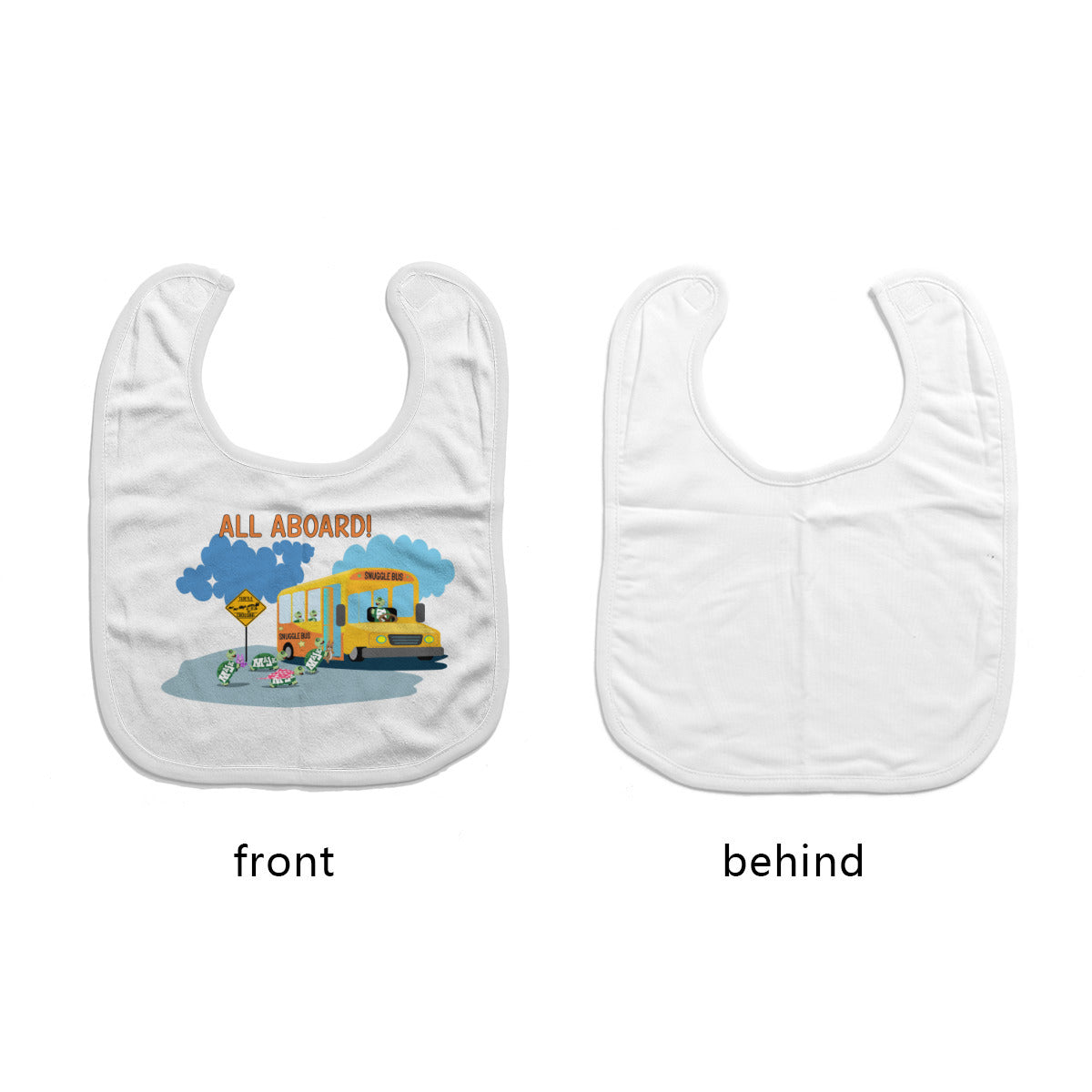 Cotton Baby Bib/Drooling Towel "Snuggle Bus"