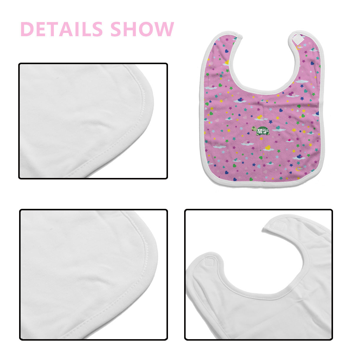 Cotton Baby bib/Drooling Towel "Sweet Dreams Little One" (Pink)