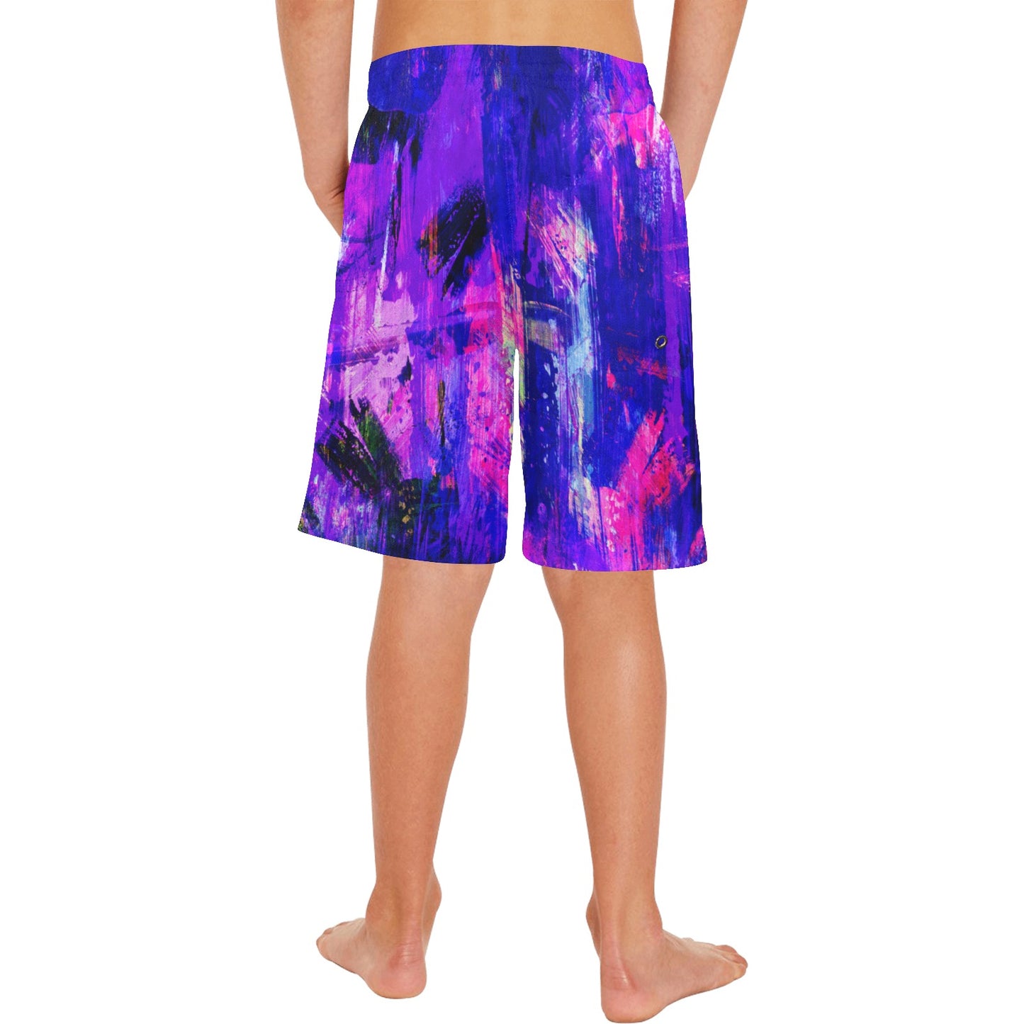 All Over Print- Boys' Beach Shorts "Brush Strokes"