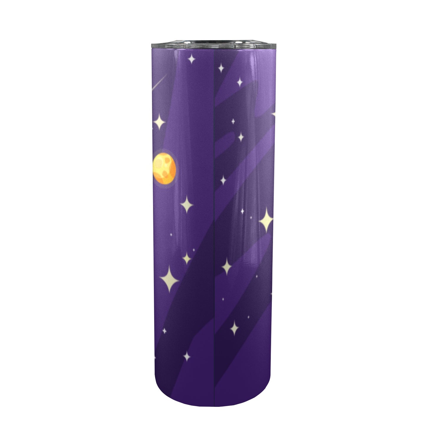 Tall Skinny Tumbler with Lid and Straw "Blast Off" 20 oz