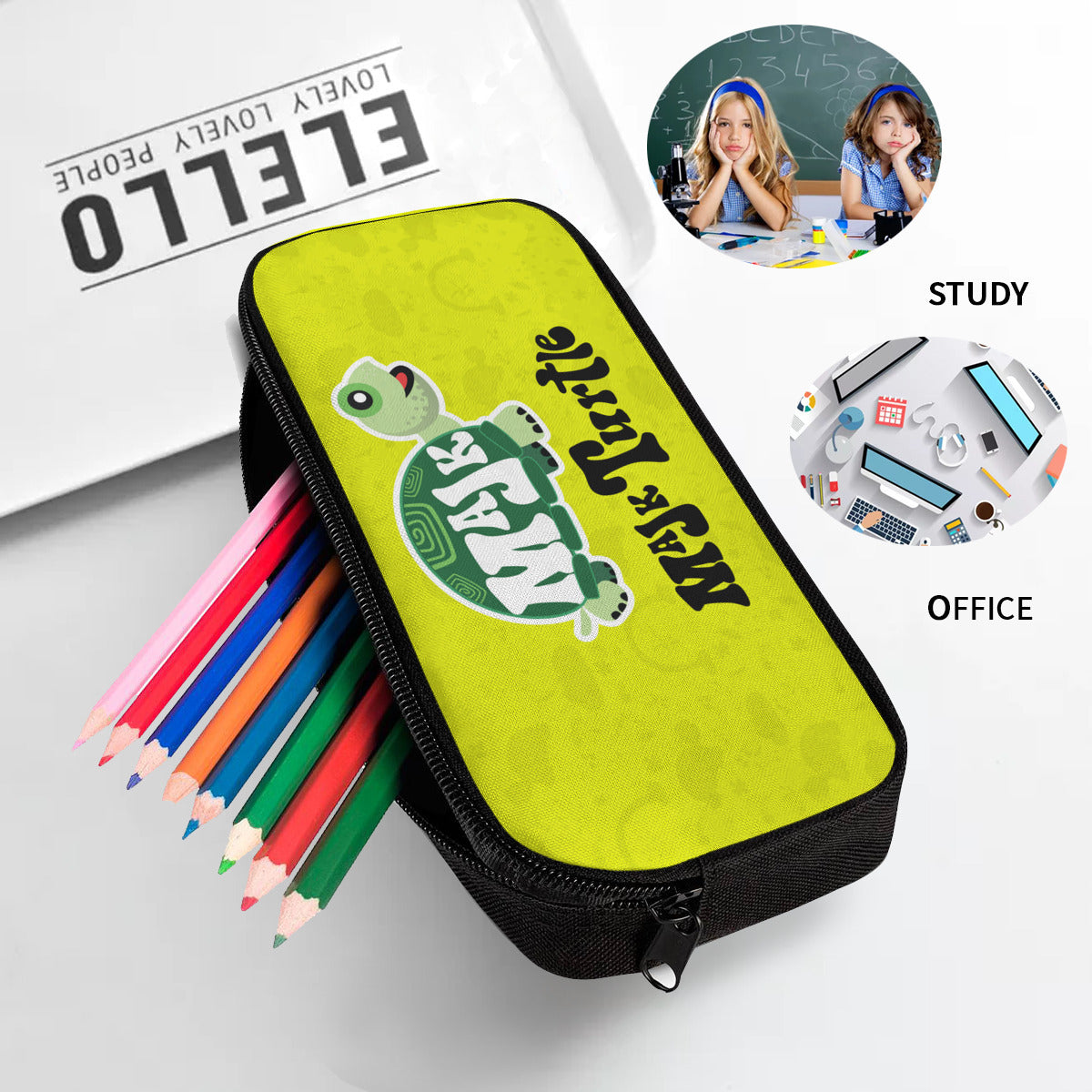 Accessory Pouch " Happy Days" yellow