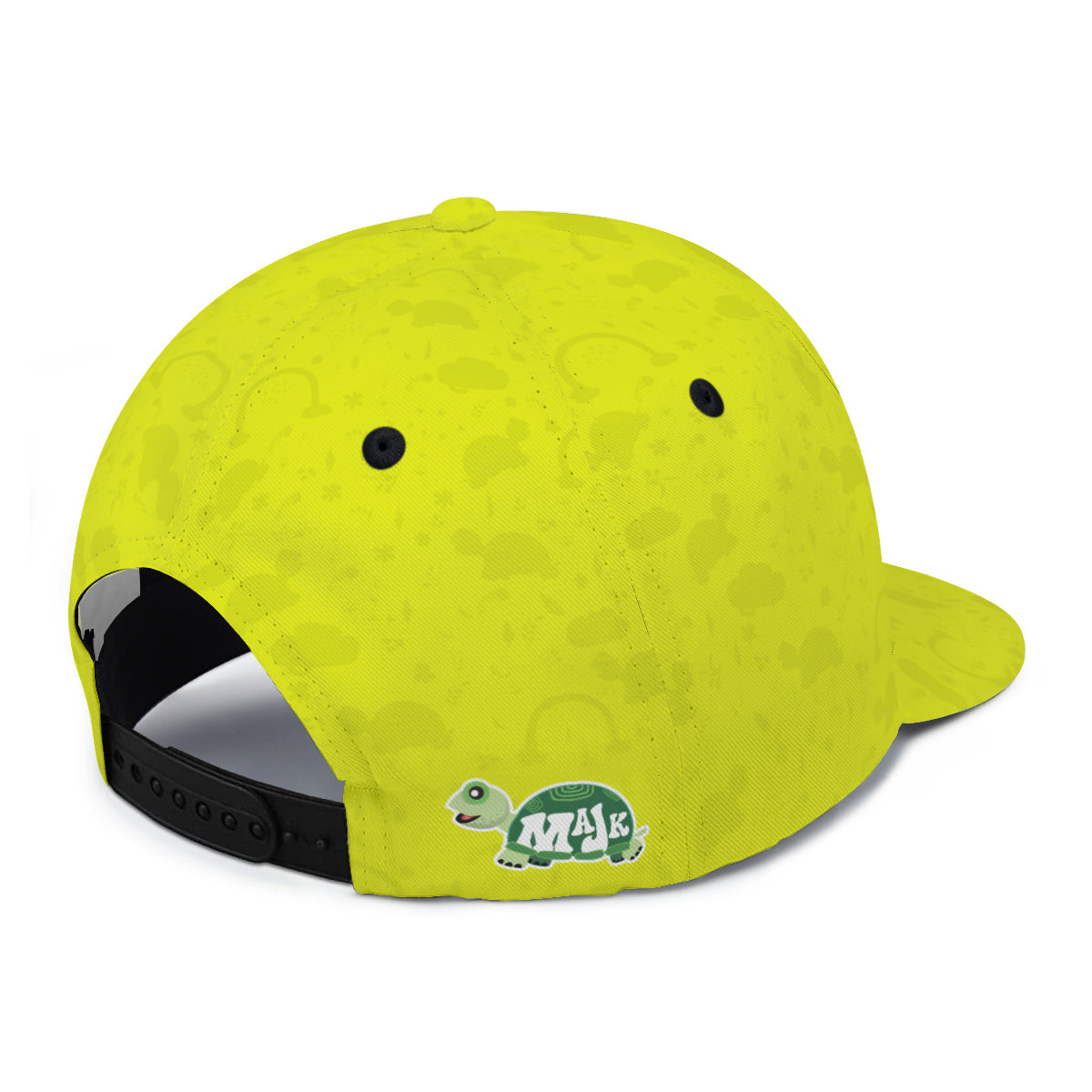 Full width flat visor brim hat "Happy Days-lemon/lime"