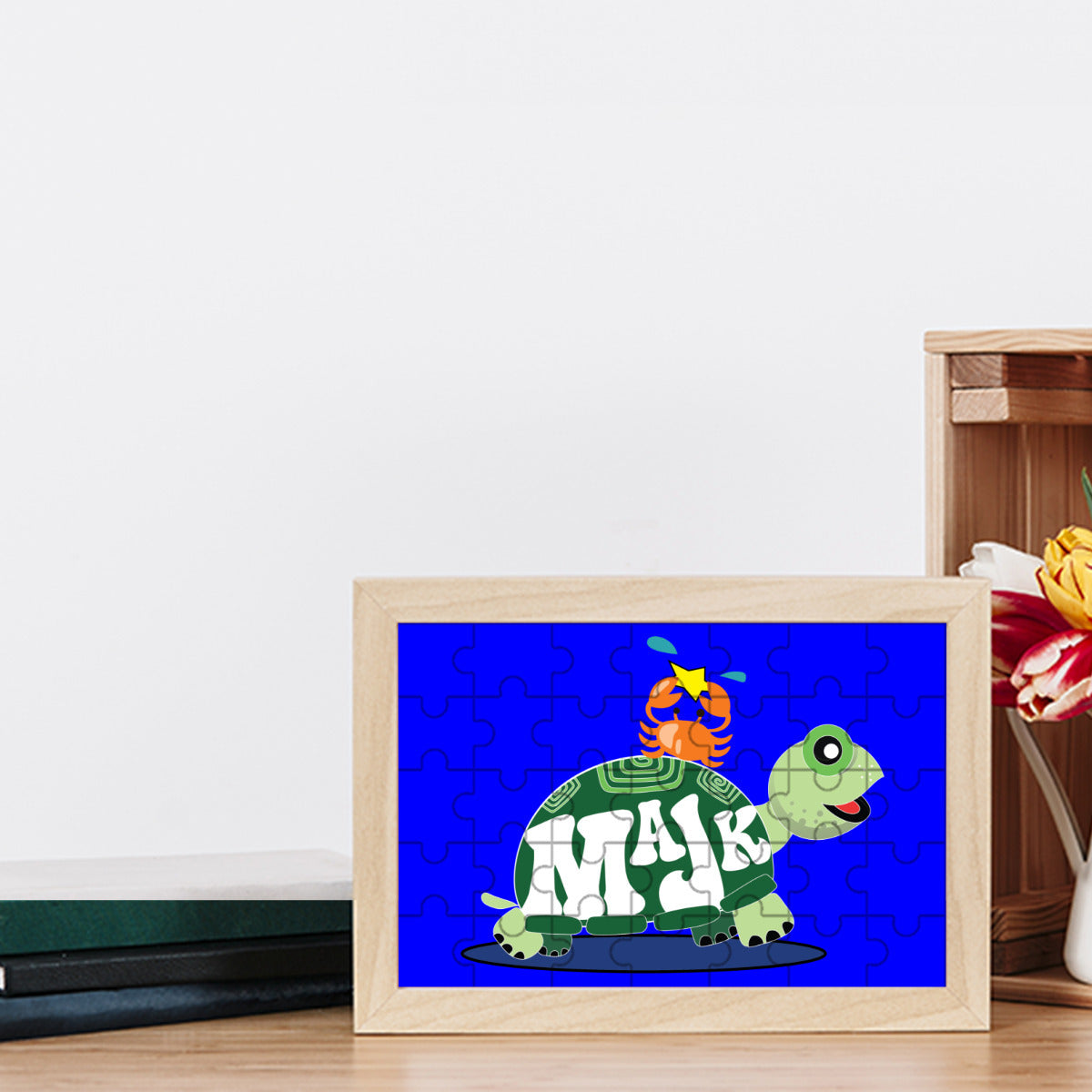 Picture Frame Puzzle|Cork - "Besties" (Blue)