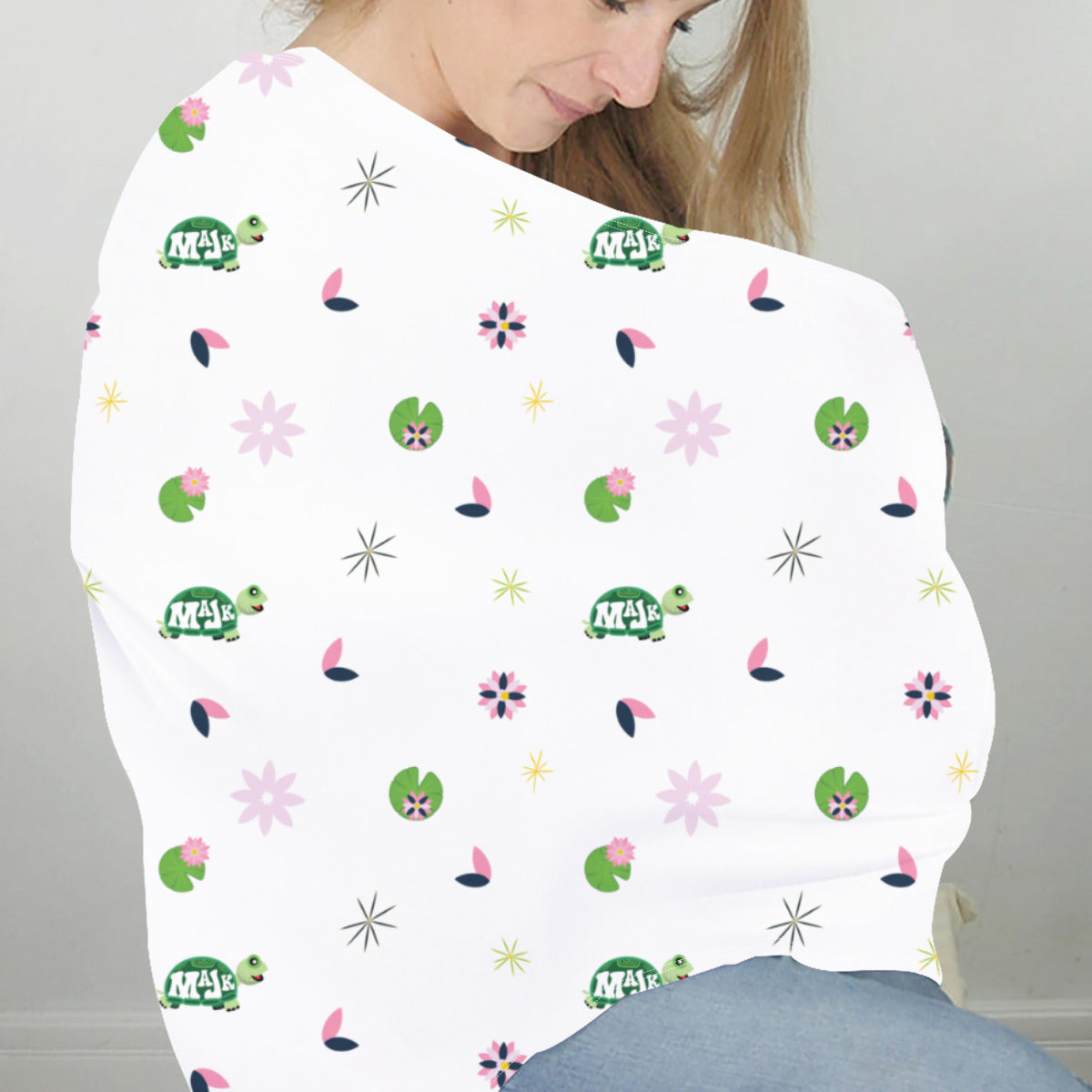 Versatile Nursing Cover "MaJK Turtles and Lily Pads"