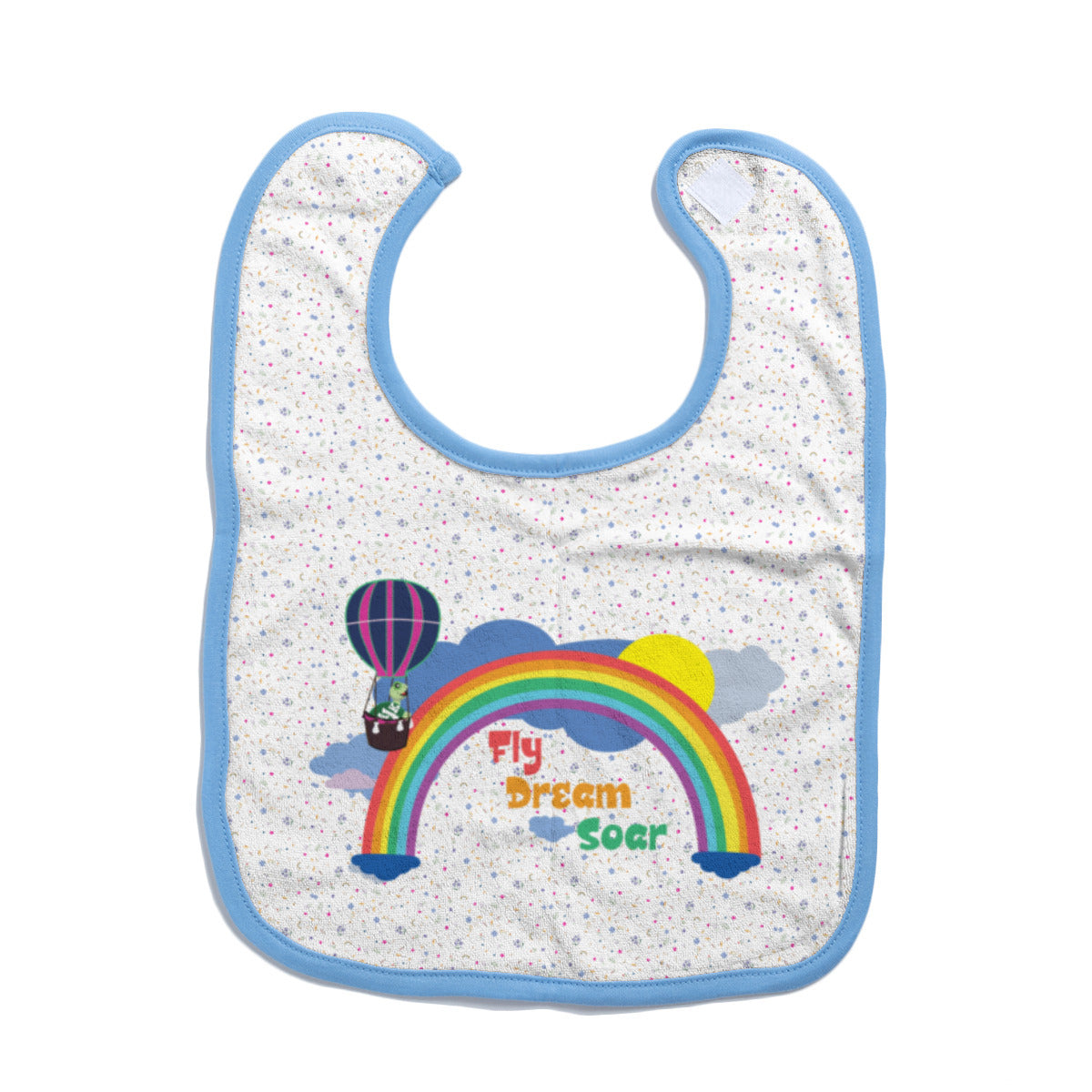 Cotton Baby Bib/ Drooling Towel "Over the Rainbow"