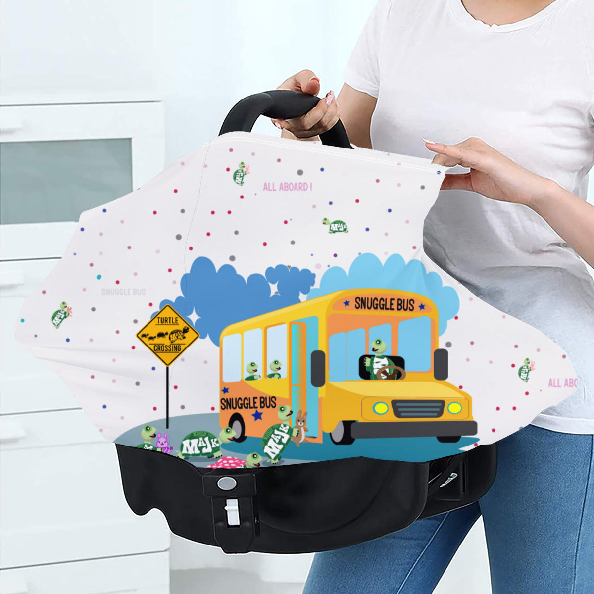 Versatile Nursing Cover- Milk Silk "Snuggle Bus"