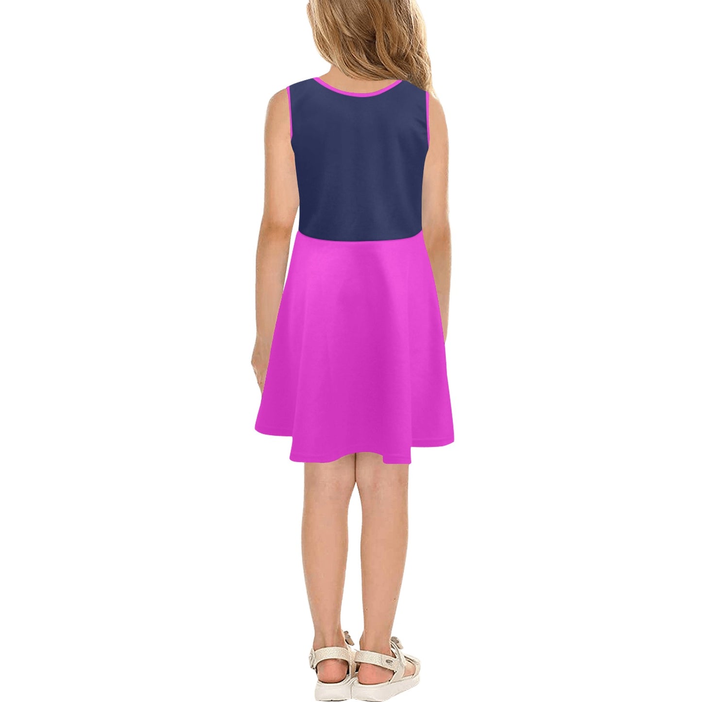 Girl's Sleeveless Sundress "Fly, Dream, Soar Accent Dress"