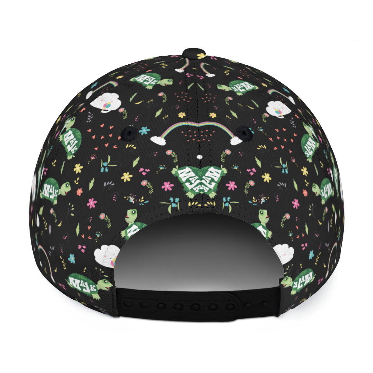 Full width flat visor brim hat "Happy Nights"
