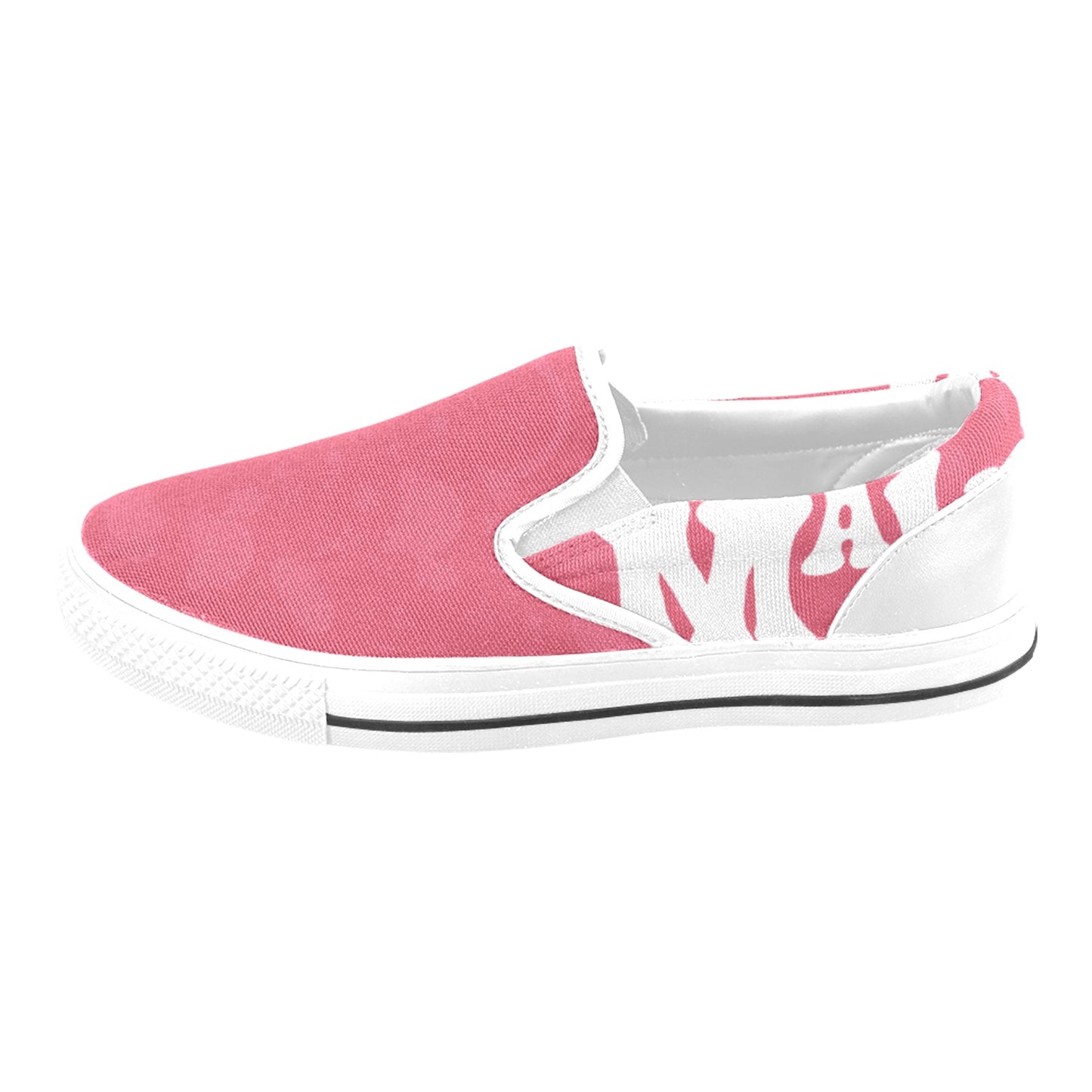 Kid's Slip-On Canvas Shoe "Powerful in Pink" w/ Subdue pattern