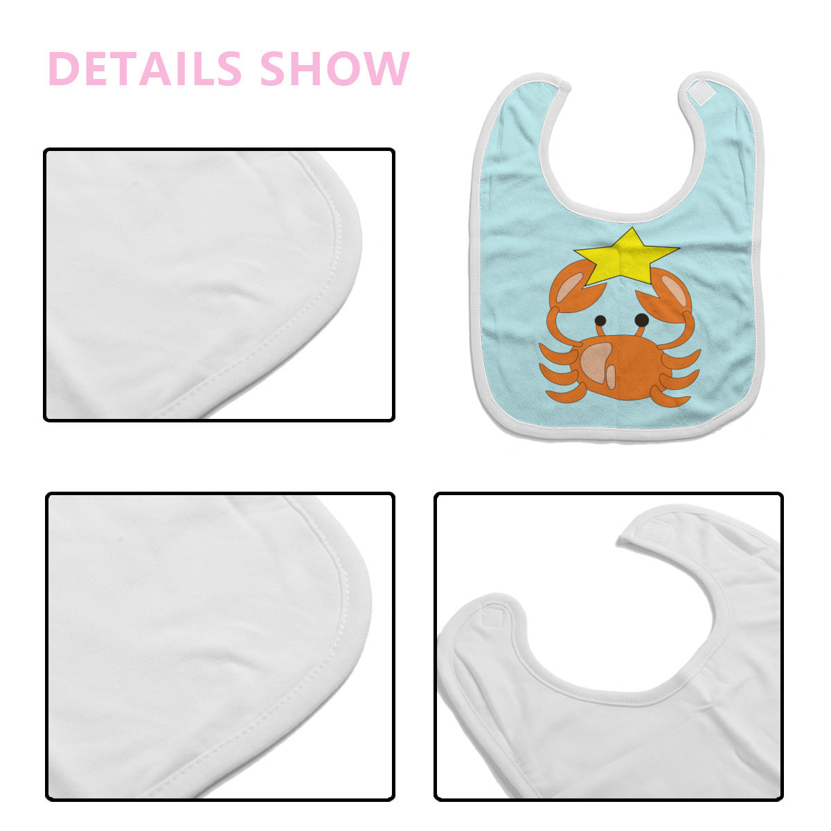 Cotton Baby Bib/Drooling Towel |Cotton "A star is Born" (Aqua)