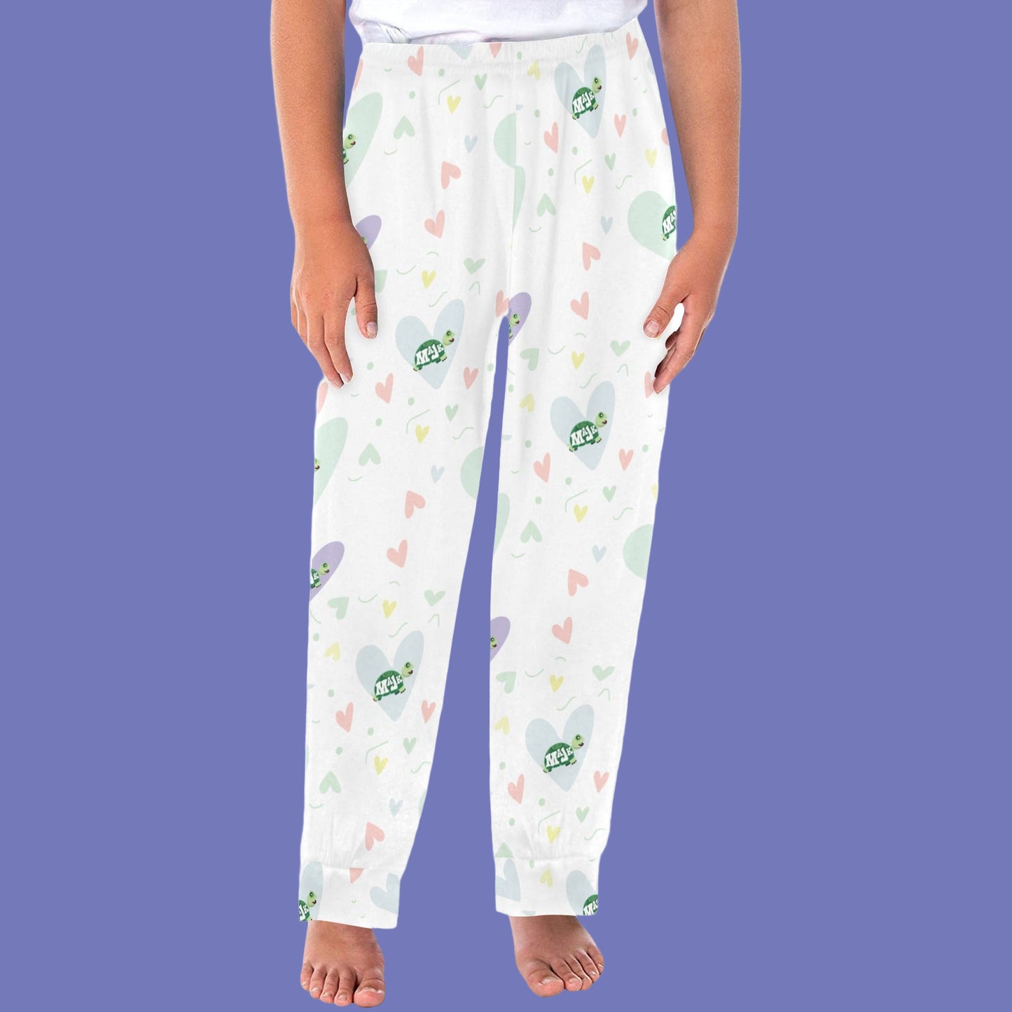 Girl's All Over Print Pajama pants"Turtally Loved"