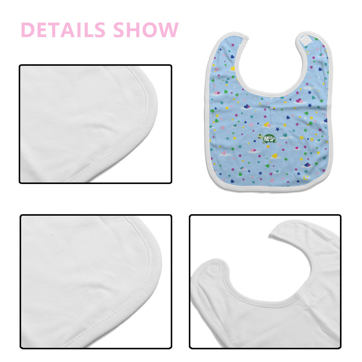 Cotton Baby Bib/Drooling Towel "Sweet Dreams Little One" (Lt. Blue)