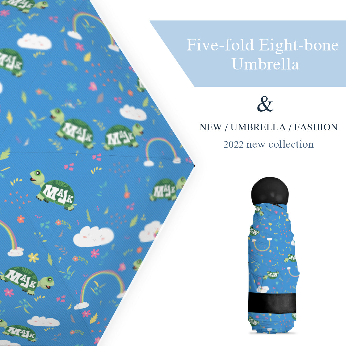 Hand-Opened Umbrella "Happy Days Collection" (Blue)