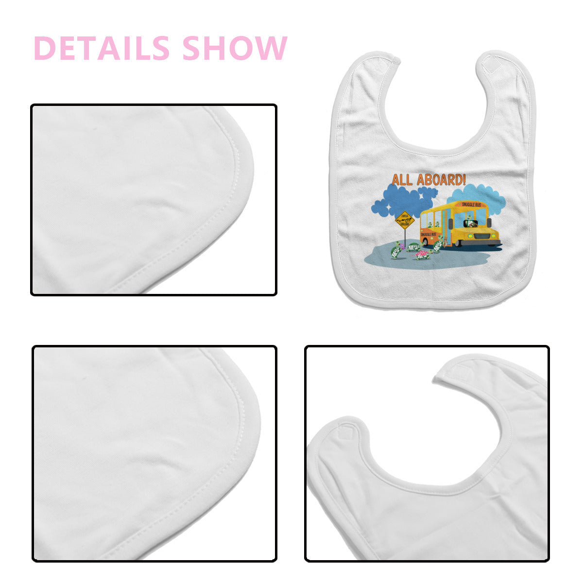 Cotton Baby Bib/Drooling Towel "Snuggle Bus"