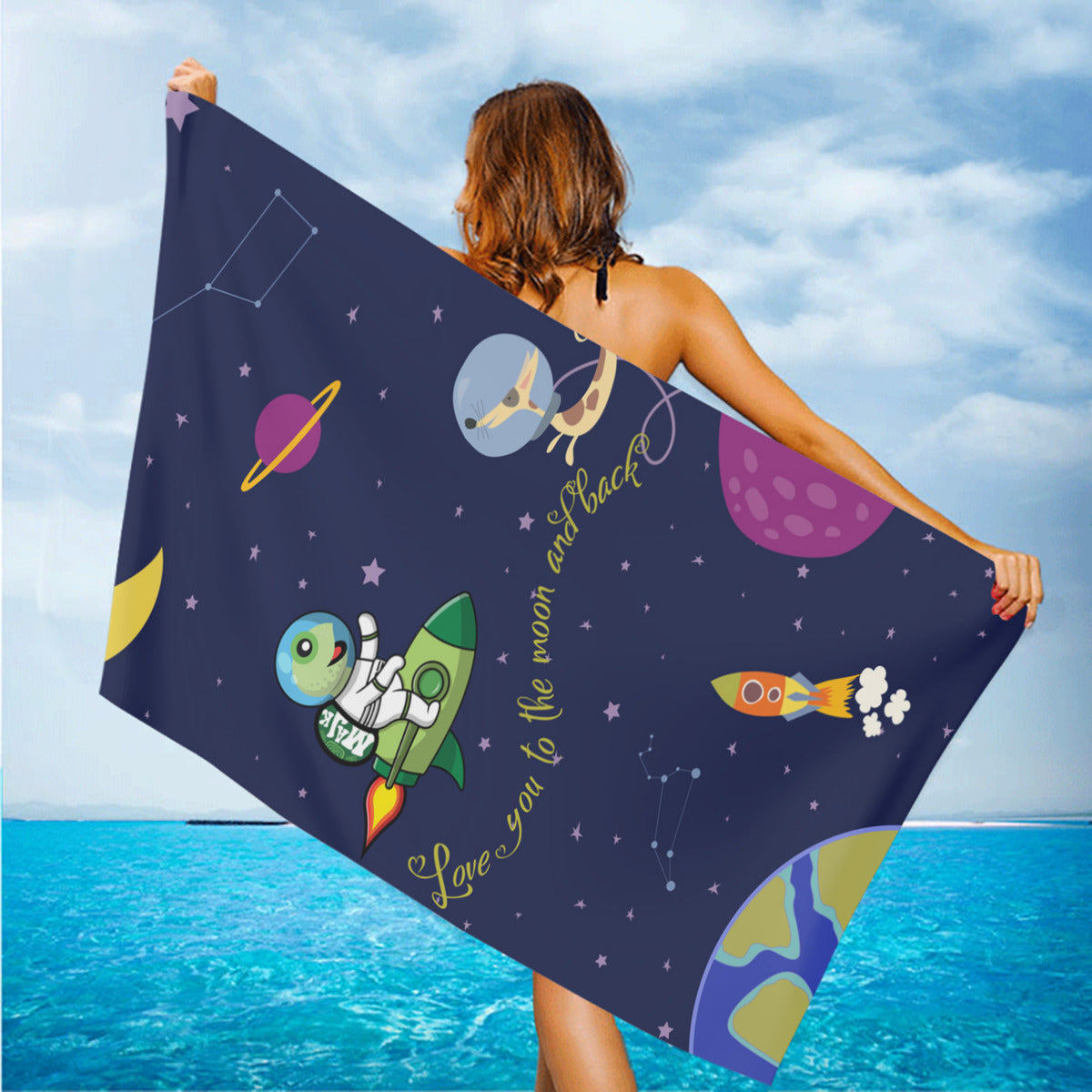 Beach Towel "Love You to the Moon and Back"