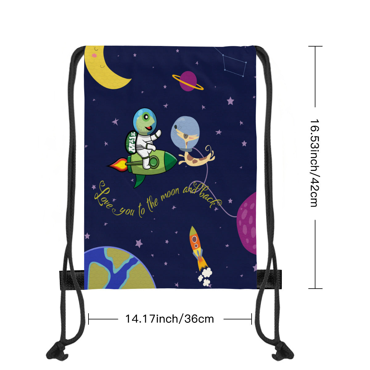 Draw String Bag "Love You to The Moon and Back"