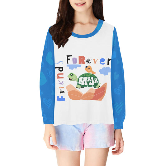 Girl's All Over Print Pajama Top "Hearts in Harmony"