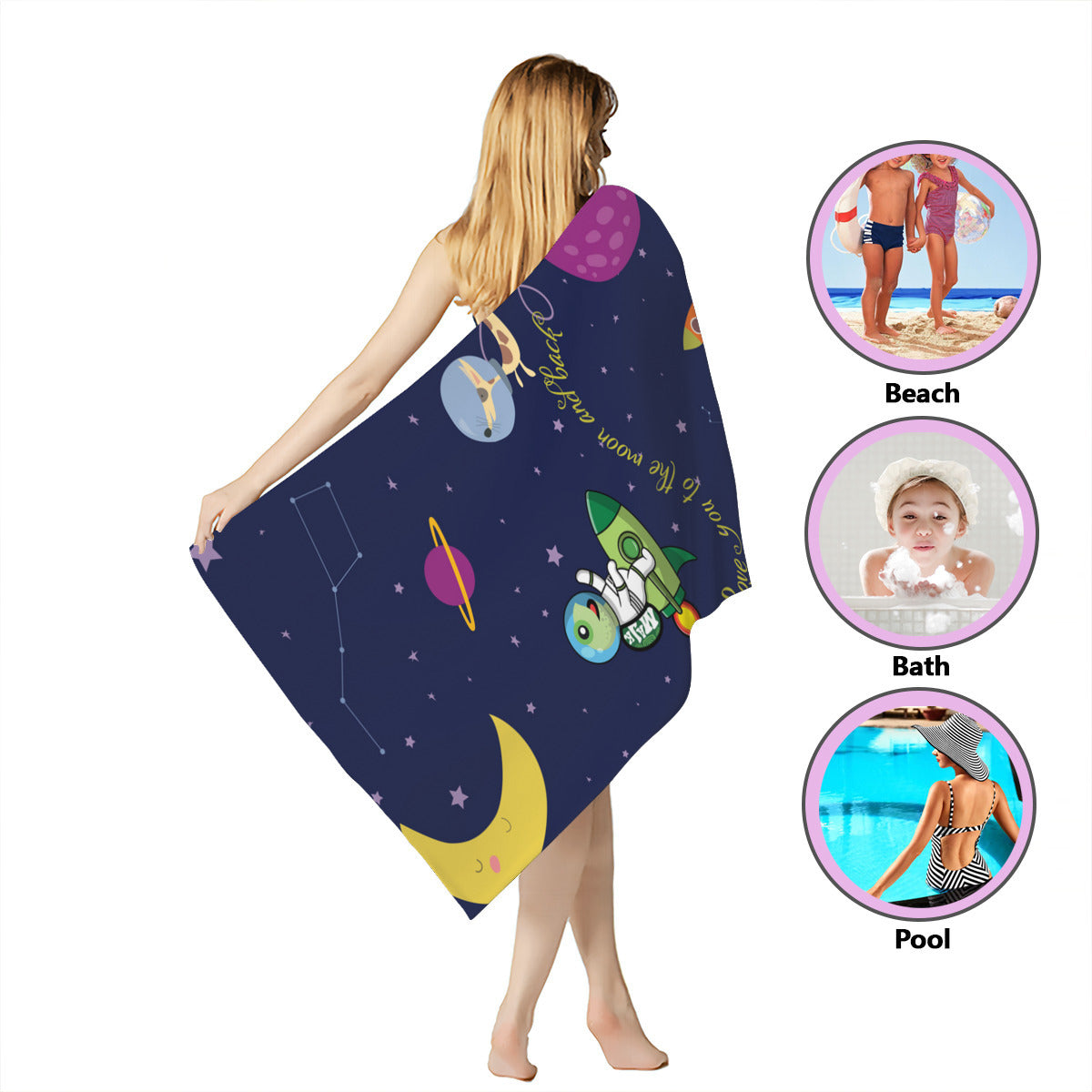 Beach Towel "Love You to the Moon and Back"