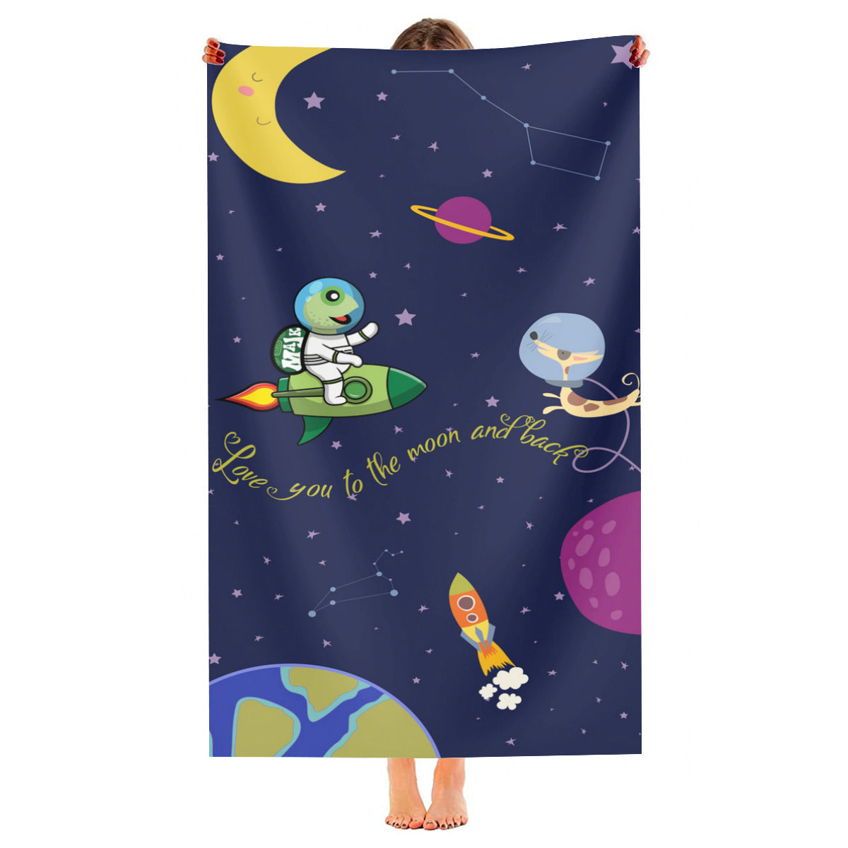 Beach Towel "Love You to the Moon and Back"