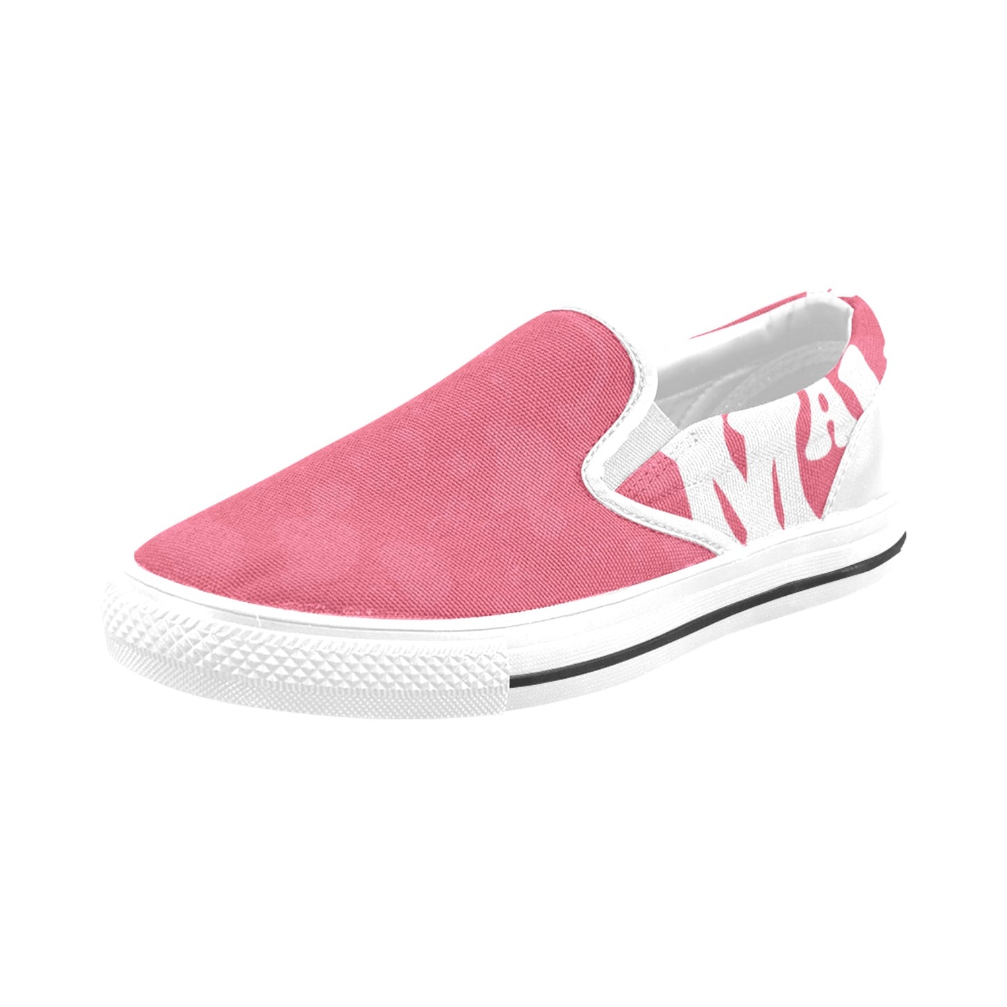 Kid's Slip-On Canvas Shoe "Powerful in Pink" w/ Subdue pattern