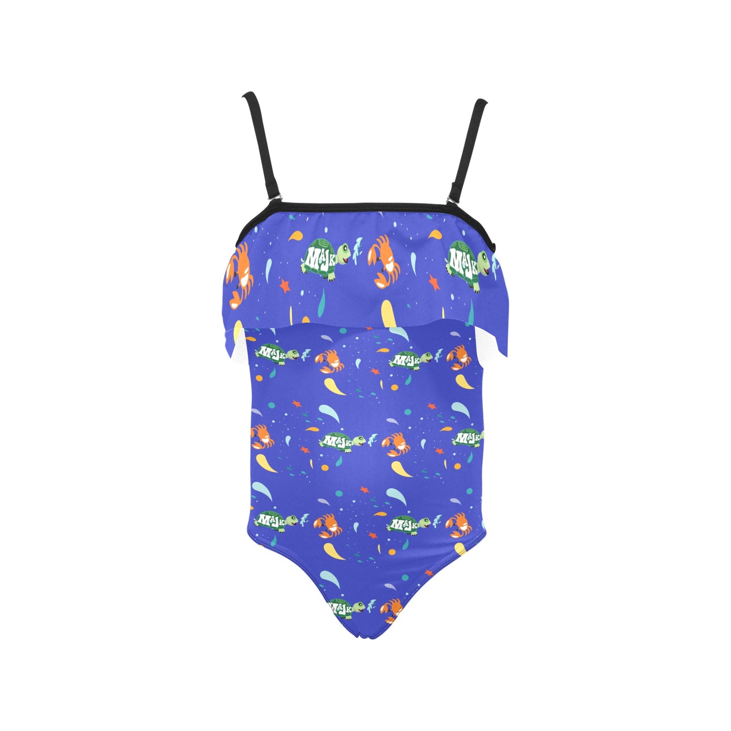 Girl's One-piece/Spaghetti Strap/ Ruffle Swimsuit "Surfs Up"